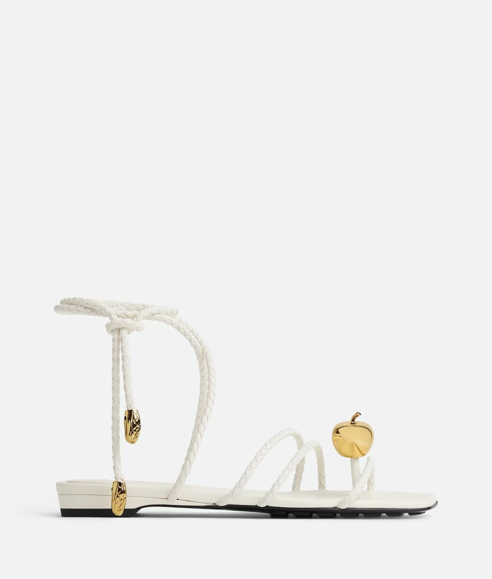 Flats>Bottega Veneta Adam Flat Sandal White