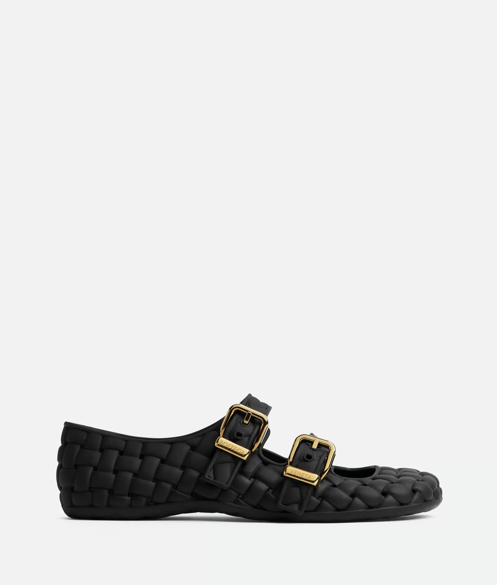 Flats>Bottega Veneta Amy Mary-Jane Ballerina Black