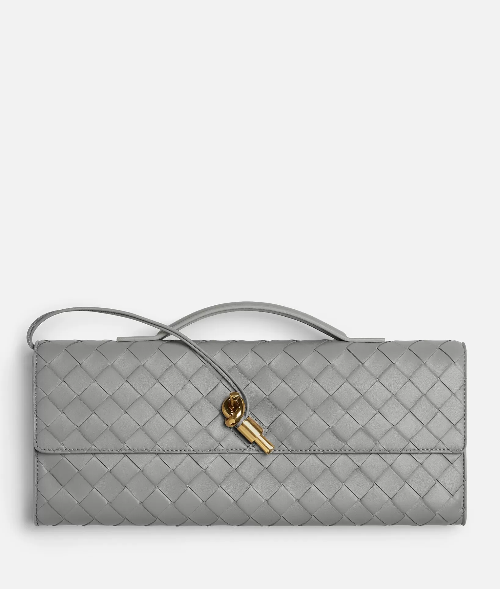 Clutch | Handle>Bottega Veneta Andiamo Clutch Sterling