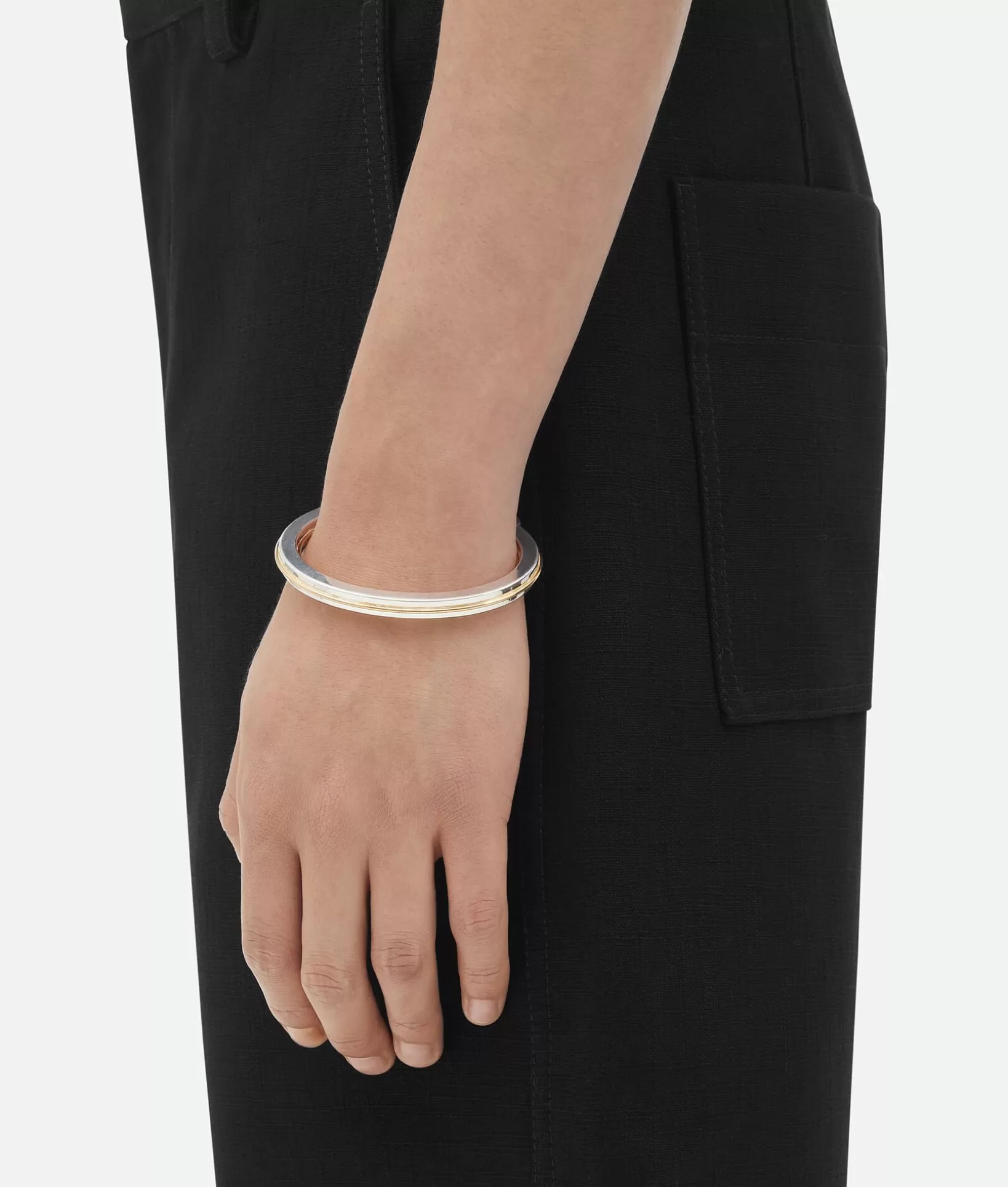 Bracelets>Bottega Veneta Bolt Cuff Bracelet Silver/yellow gold