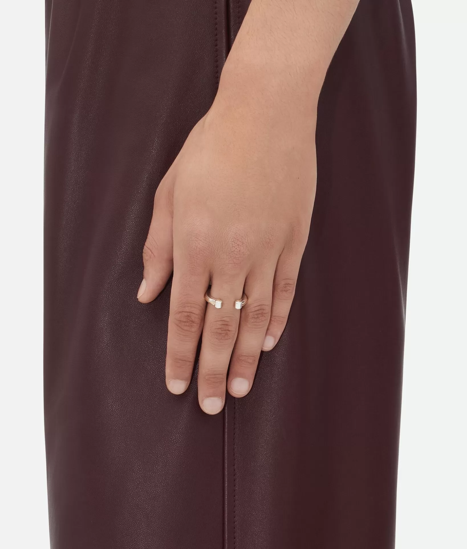 Rings>Bottega Veneta Bolt Ring Silver/yellow gold