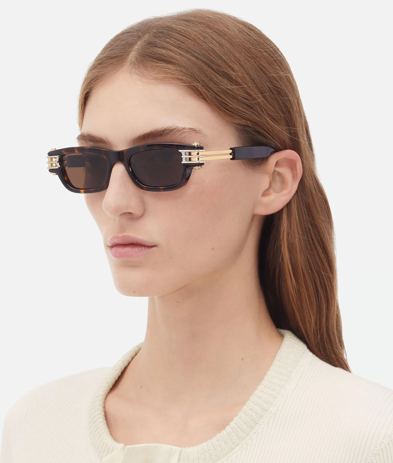 Sunglasses | Sunglasses>Bottega Veneta Bolt Squared Sunglasses Havana/brown