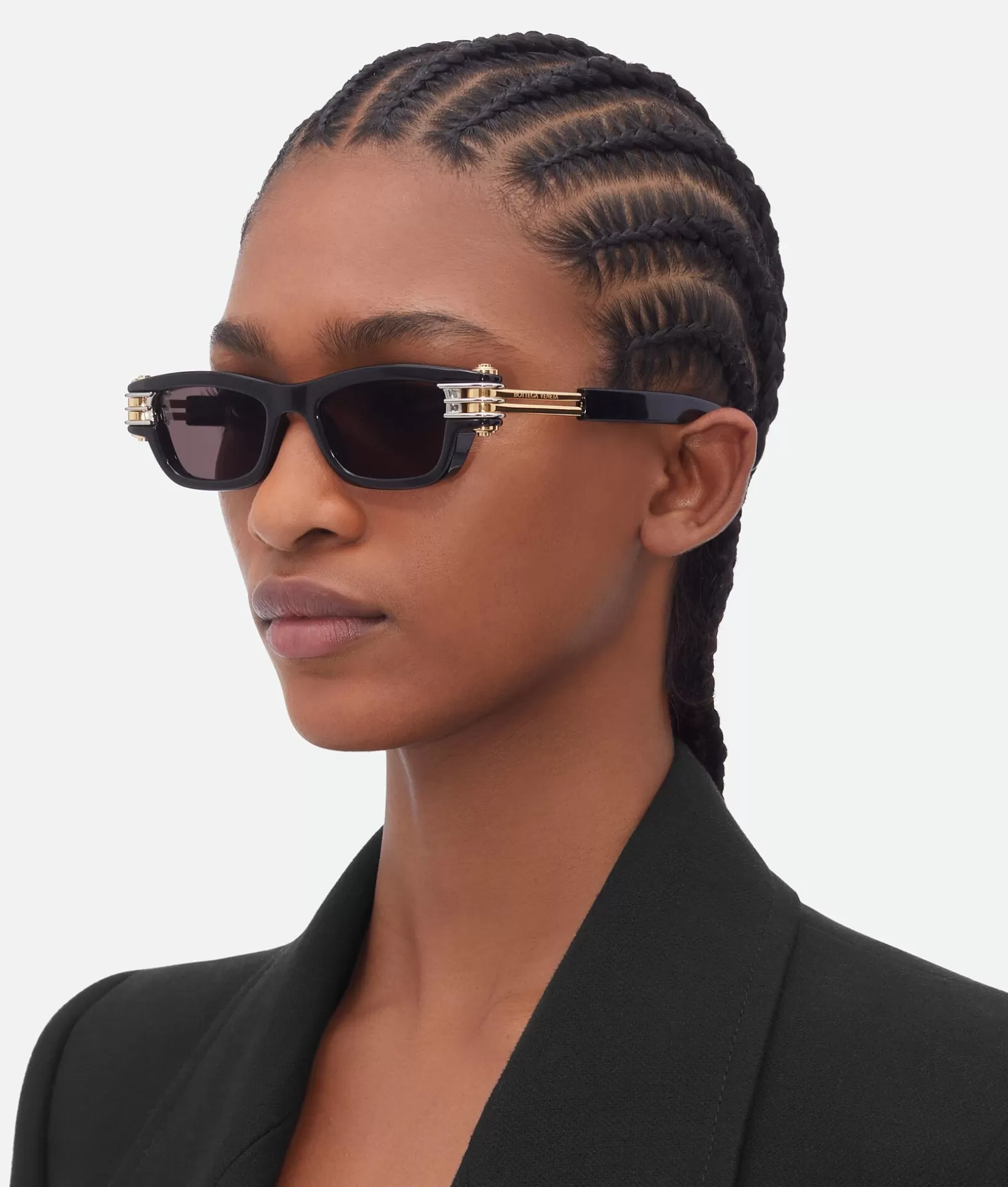 Sunglasses | Sunglasses>Bottega Veneta Bolt Squared Sunglasses Black/grey