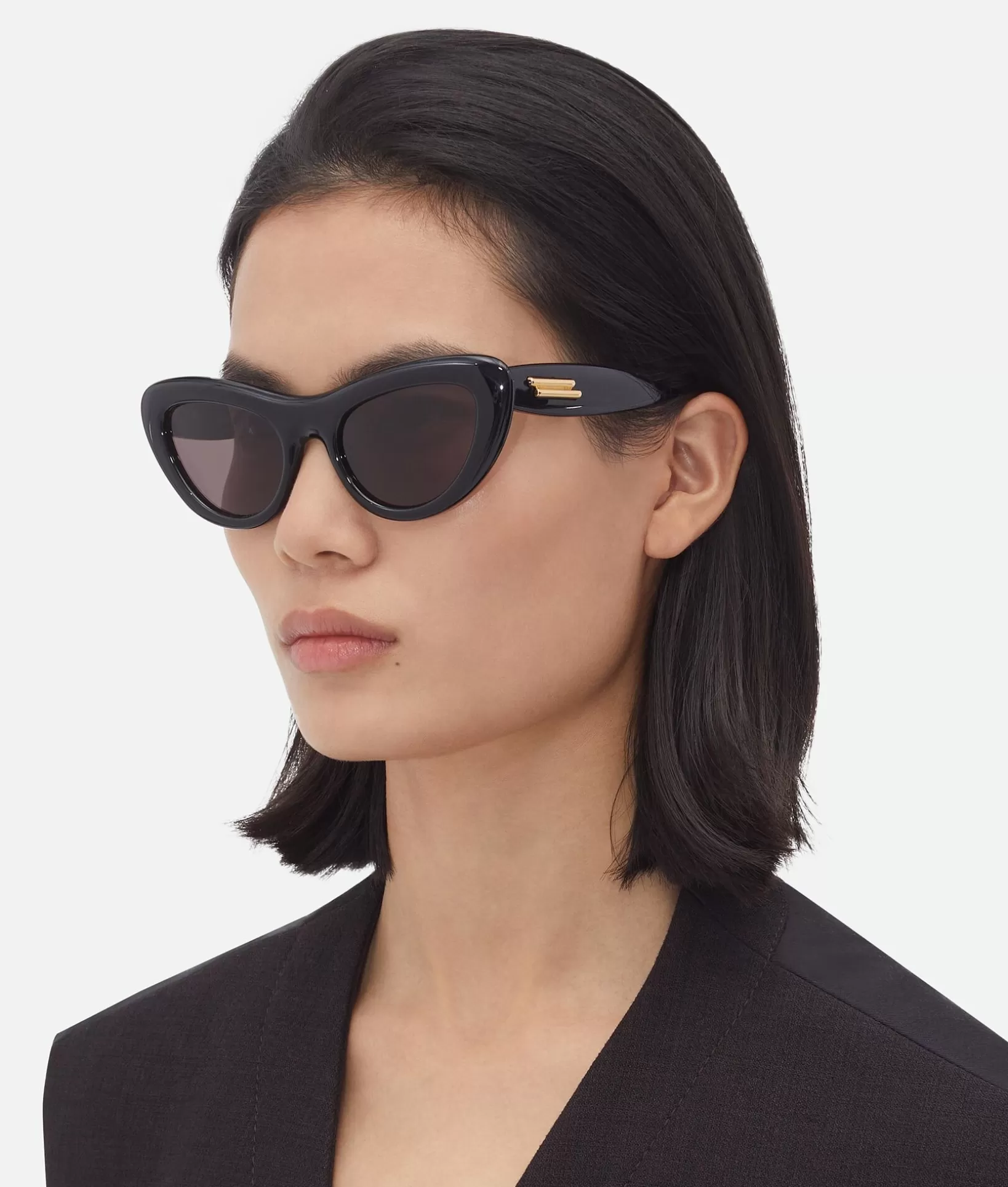 Sunglasses | Sunglasses>Bottega Veneta Bombe Cat Eye Sunglasses Black/grey