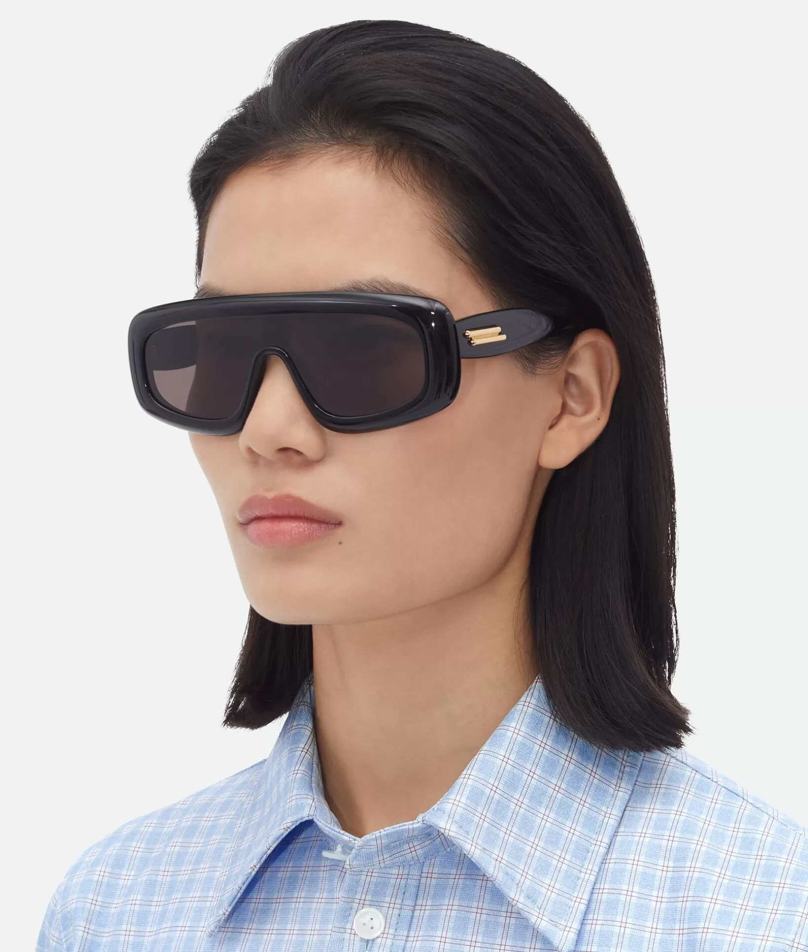 Sunglasses | Sunglasses>Bottega Veneta Bombe Shield Sunglasses Black/grey