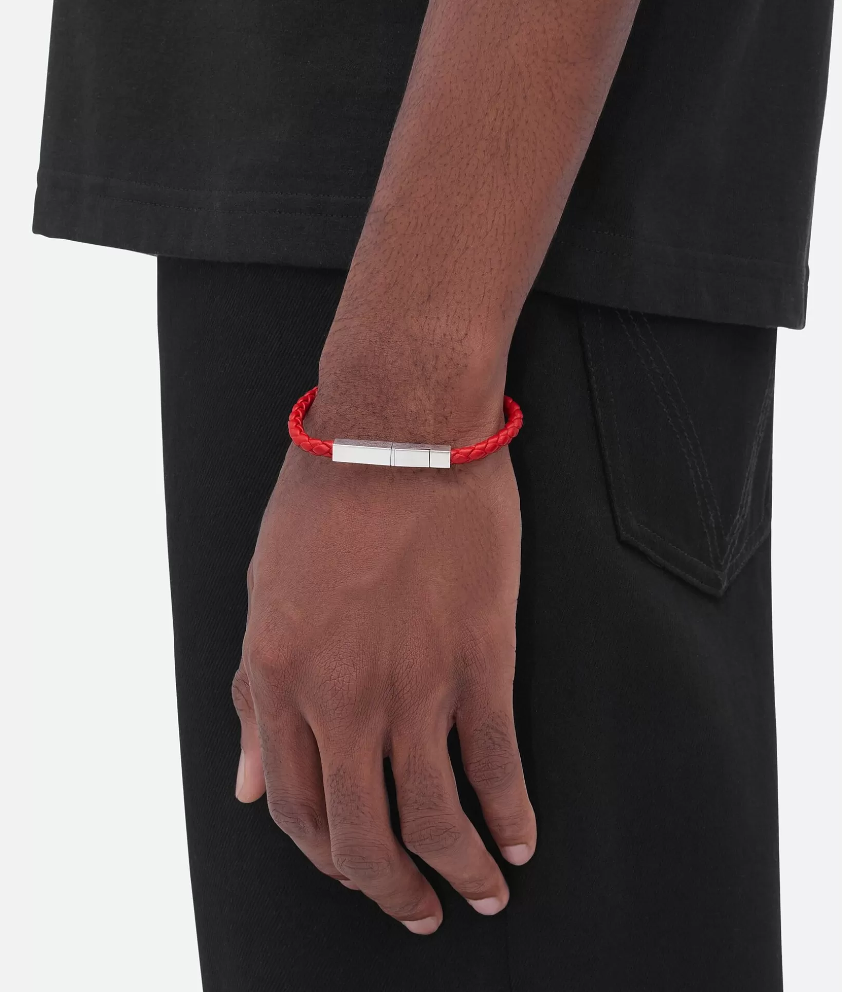 Bracelets | Bracelets>Bottega Veneta Braid Leather Bracelet Redstone