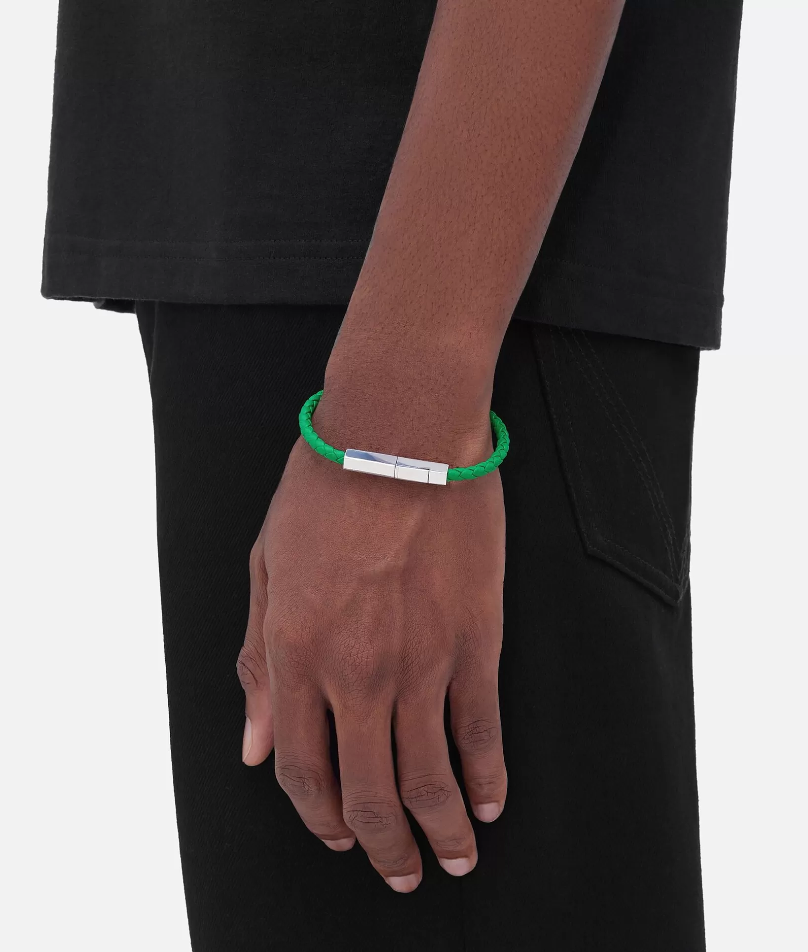 Bracelets | Bracelets>Bottega Veneta Braid Leather Bracelet Parakeet