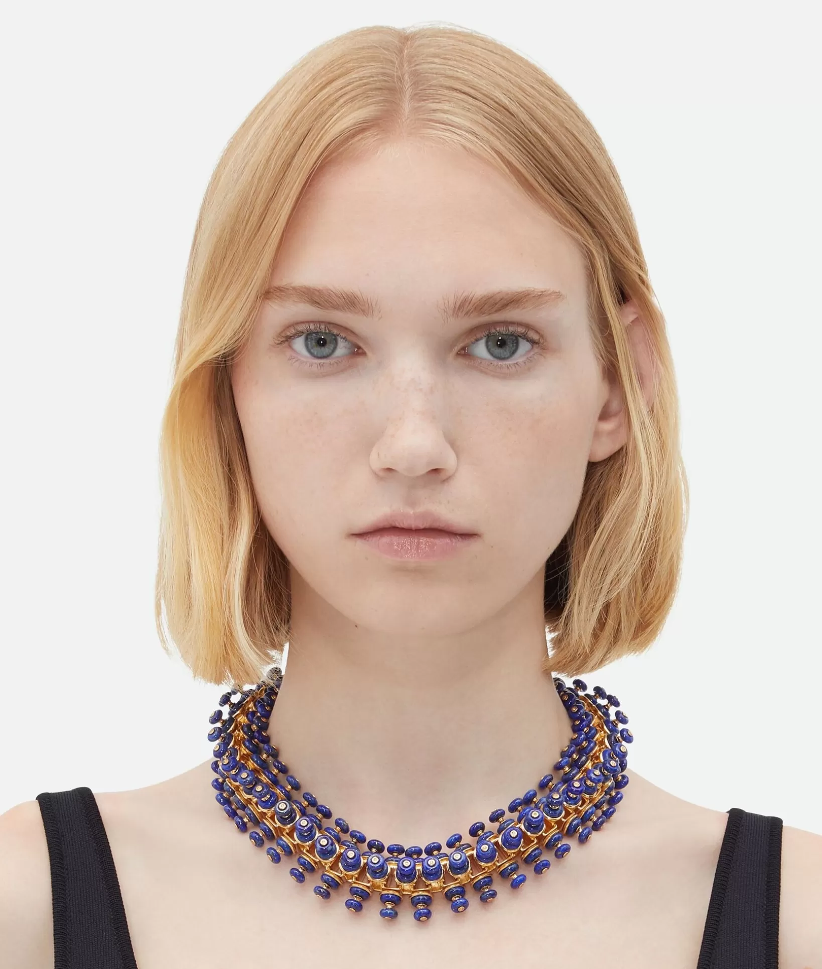 Necklaces>Bottega Veneta Bubble Necklace Lapis/white