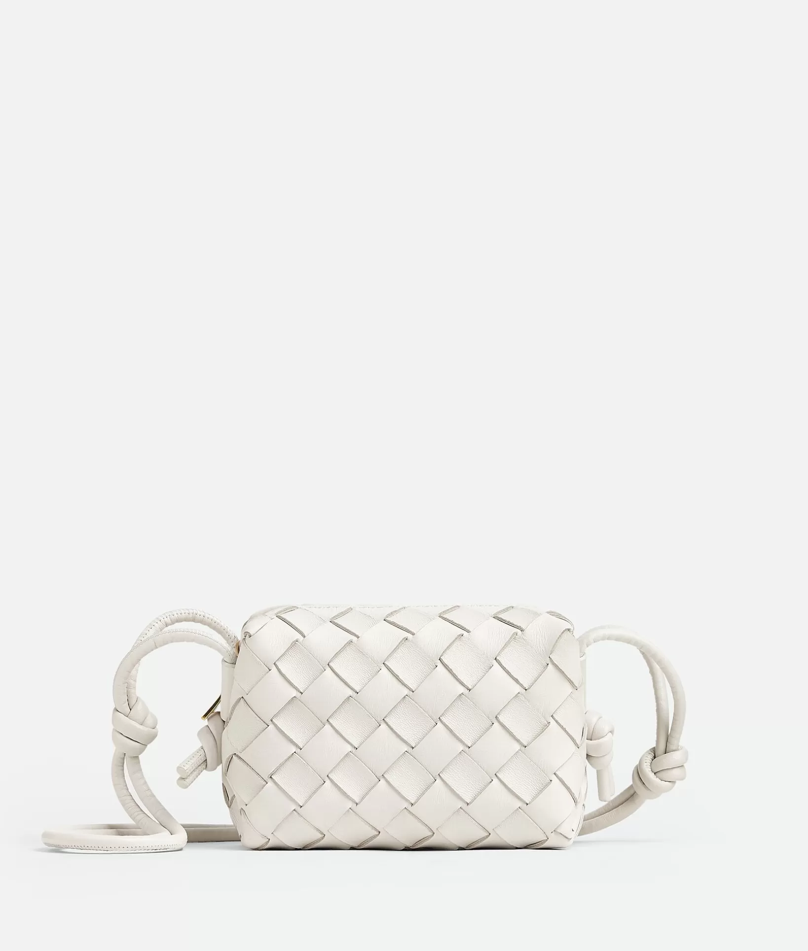 Mini>Bottega Veneta Candy Loop Camera Bag White