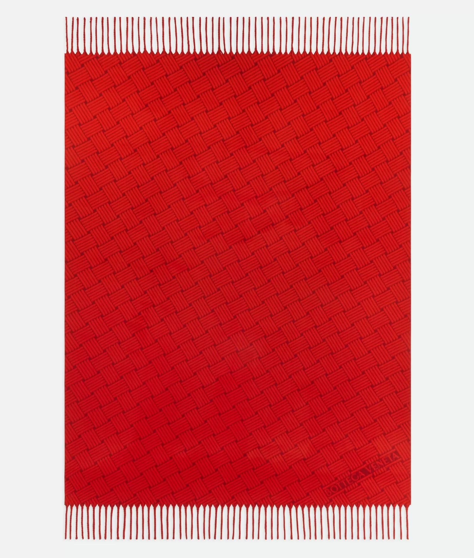 Blankets>Bottega Veneta Cashmere Blanket With Intreccio Motif Red