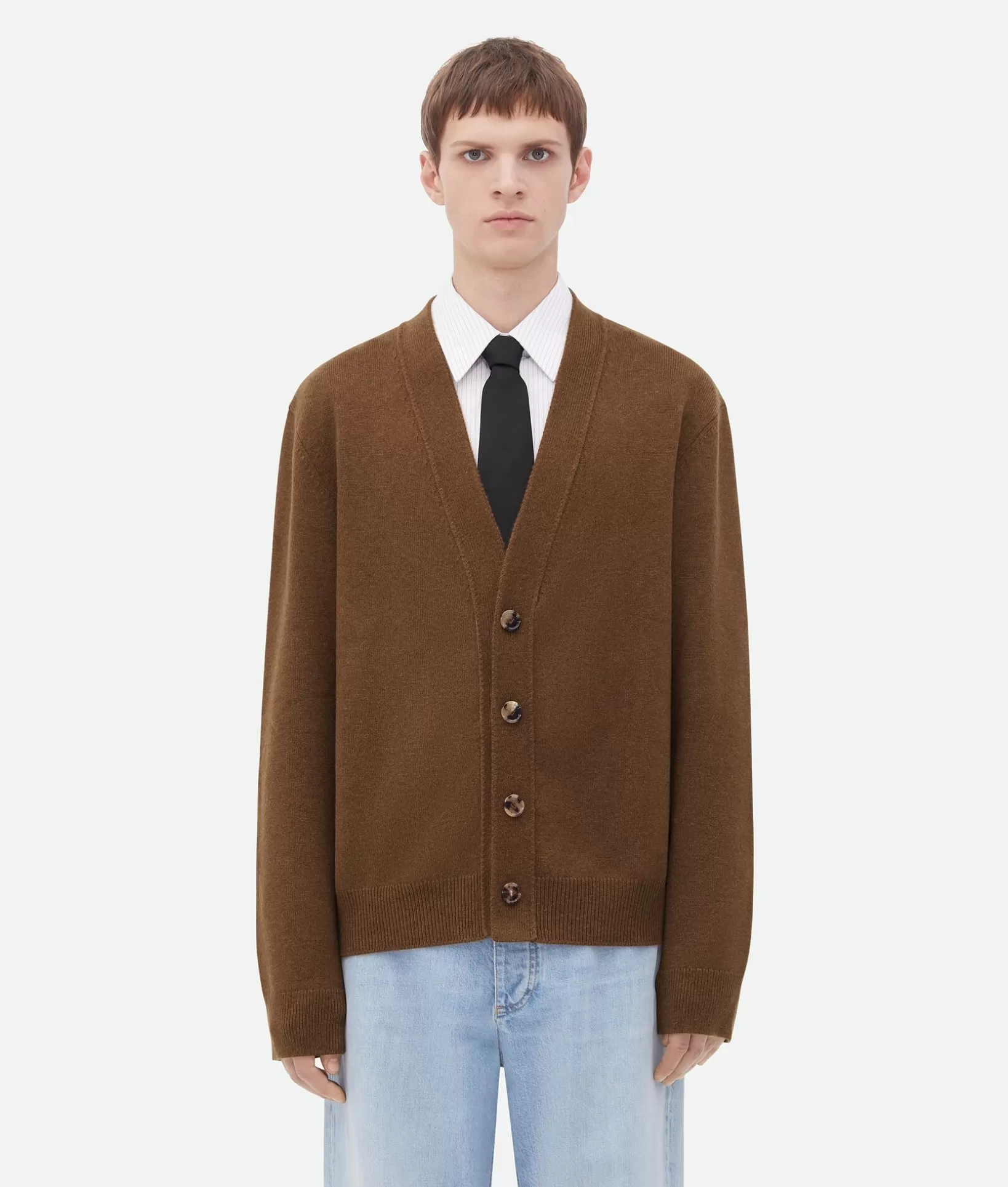 Knitwear>Bottega Veneta Cashmere Cardigan Cedar