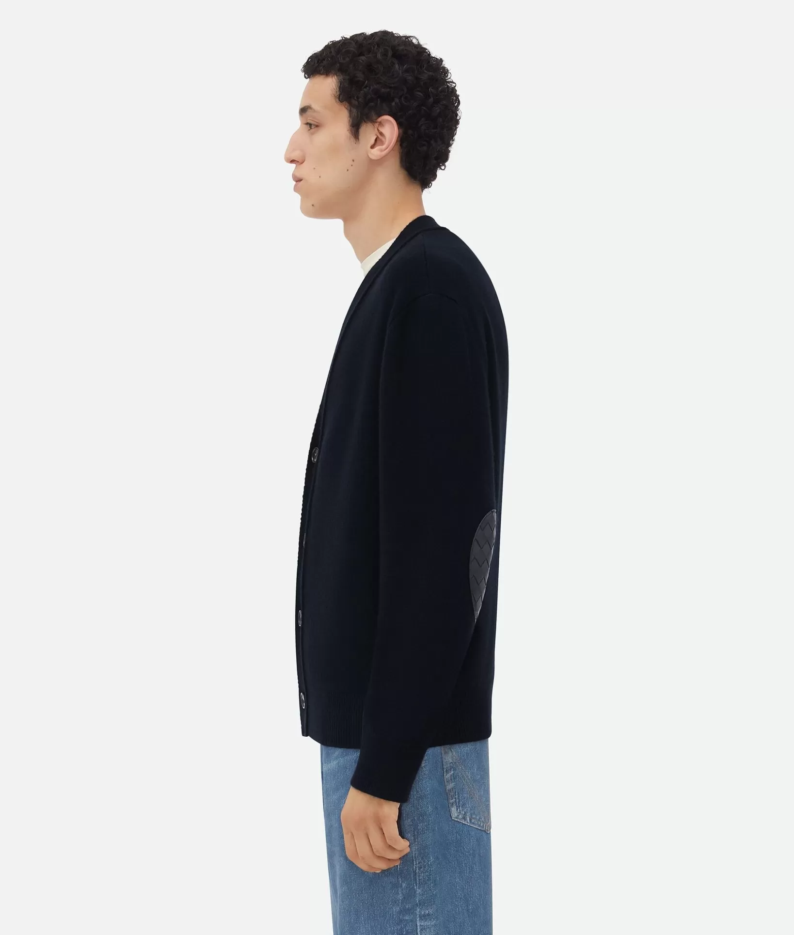 Knitwear>Bottega Veneta Cashmere Cardigan Navy