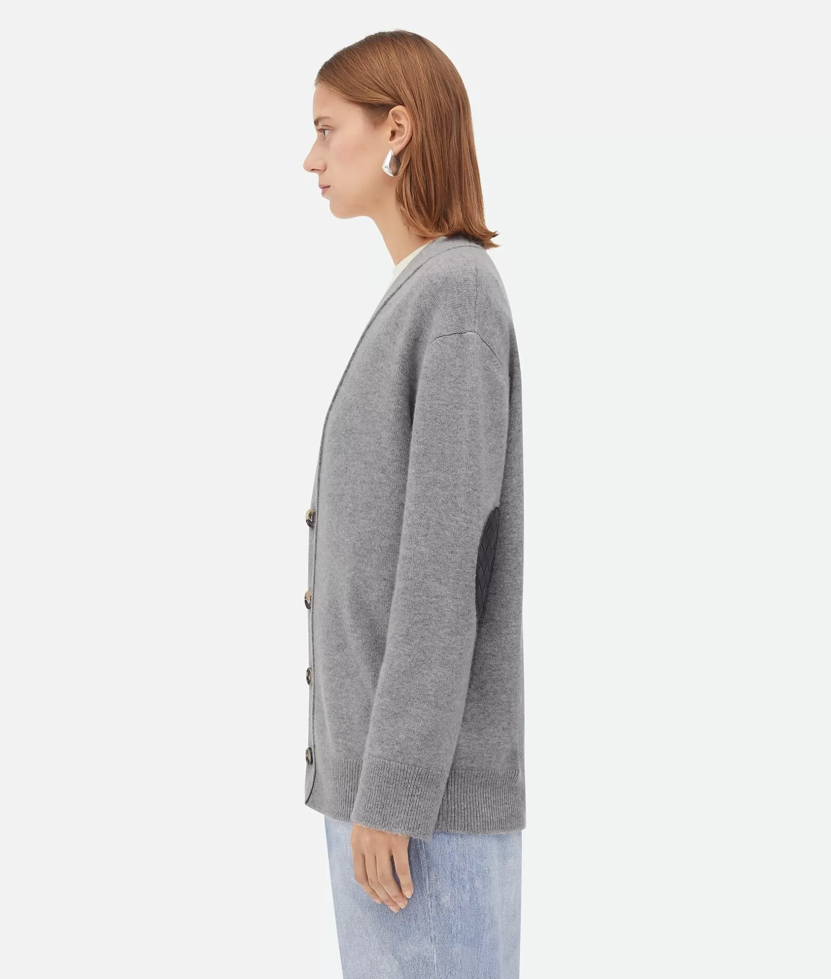 Knitwear>Bottega Veneta Cashmere Cardigan Light grey melange