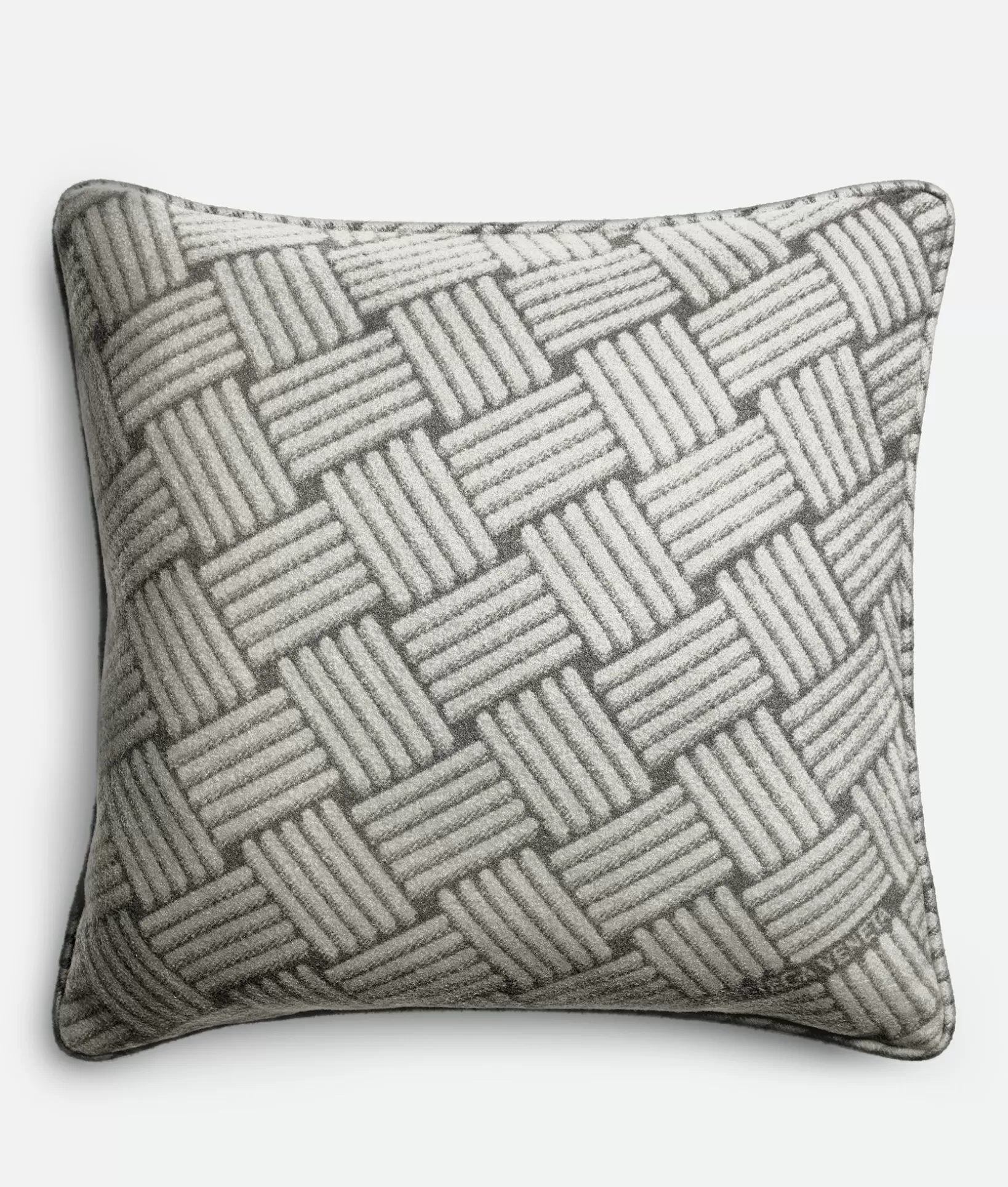 Cushions>Bottega Veneta Cashmere Cushion With Intreccio Motif Grey