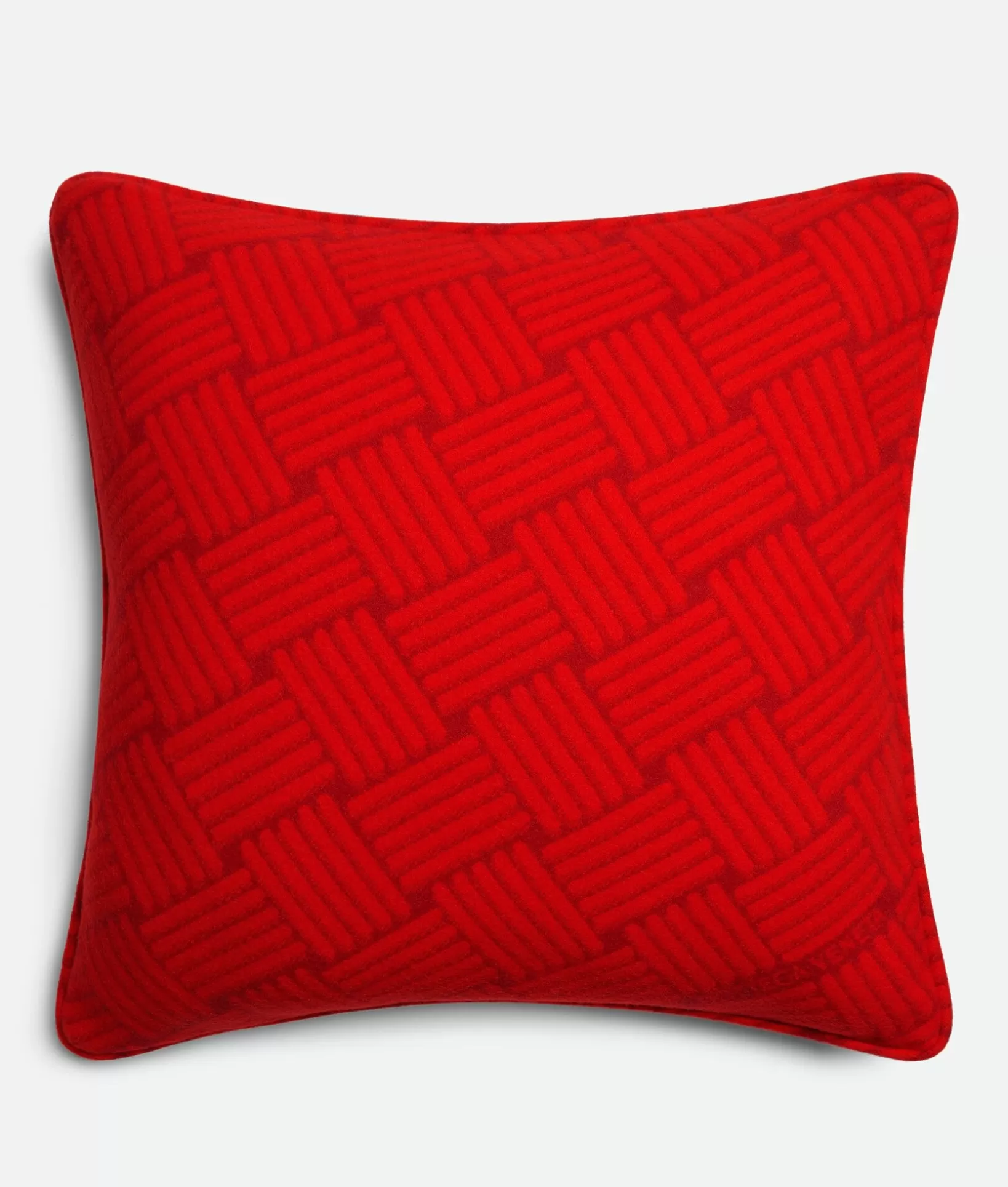 Cushions>Bottega Veneta Cashmere Cushion With Intreccio Motif Red