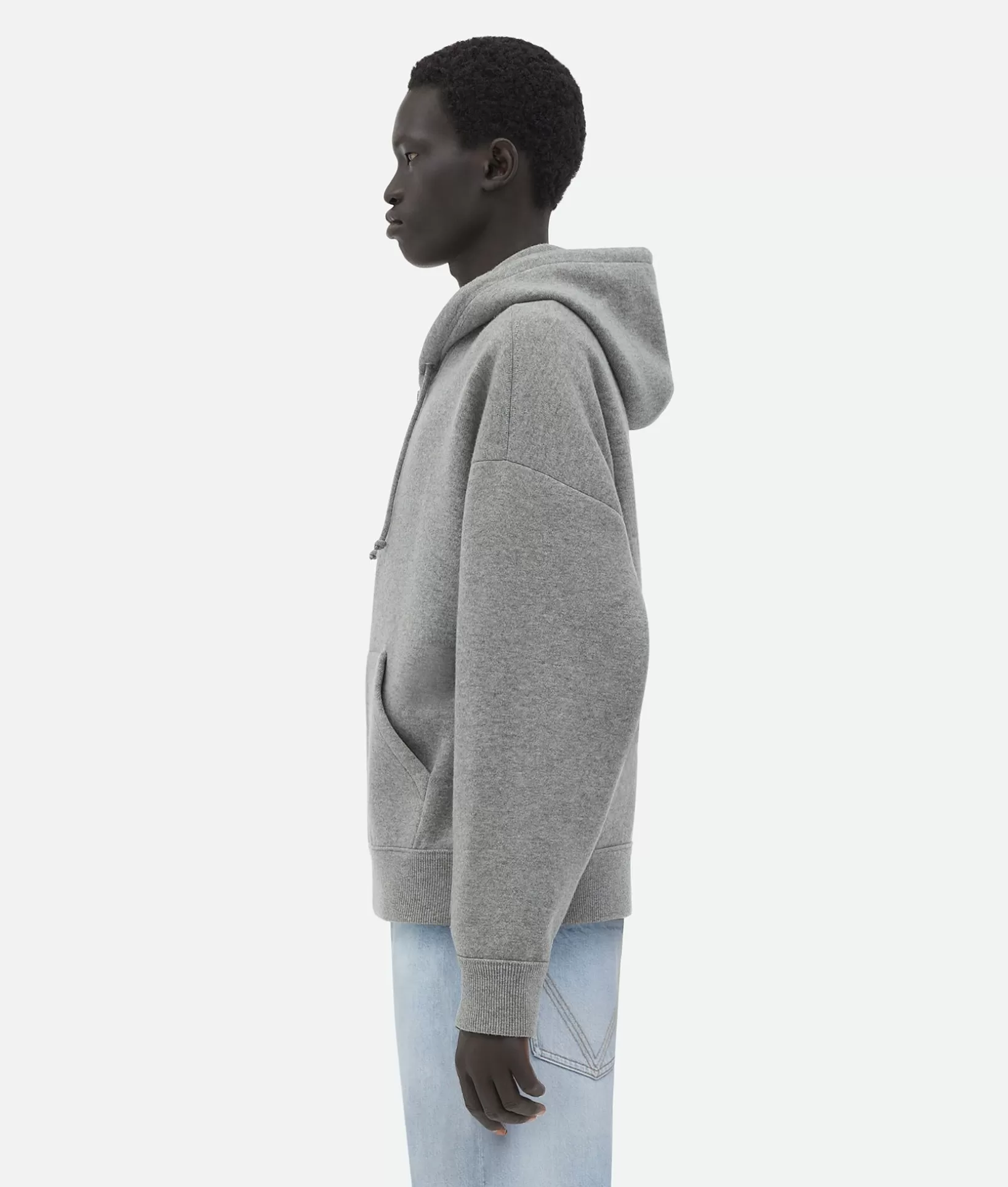 Knitwear>Bottega Veneta Cashmere Hoodie Light grey melange