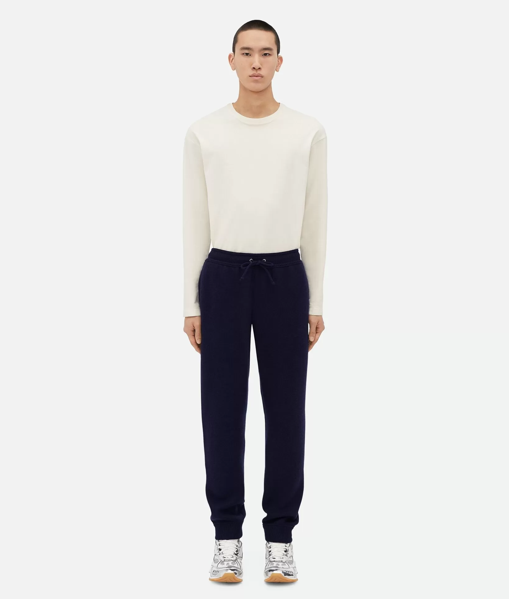 Trousers And Shorts>Bottega Veneta Cashmere Jogger Trousers Navy