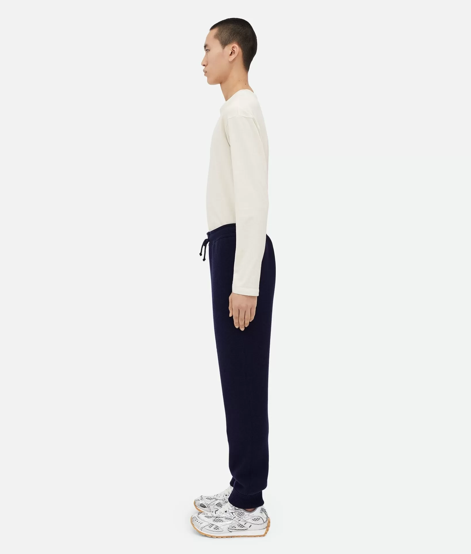 Trousers And Shorts>Bottega Veneta Cashmere Jogger Trousers Navy