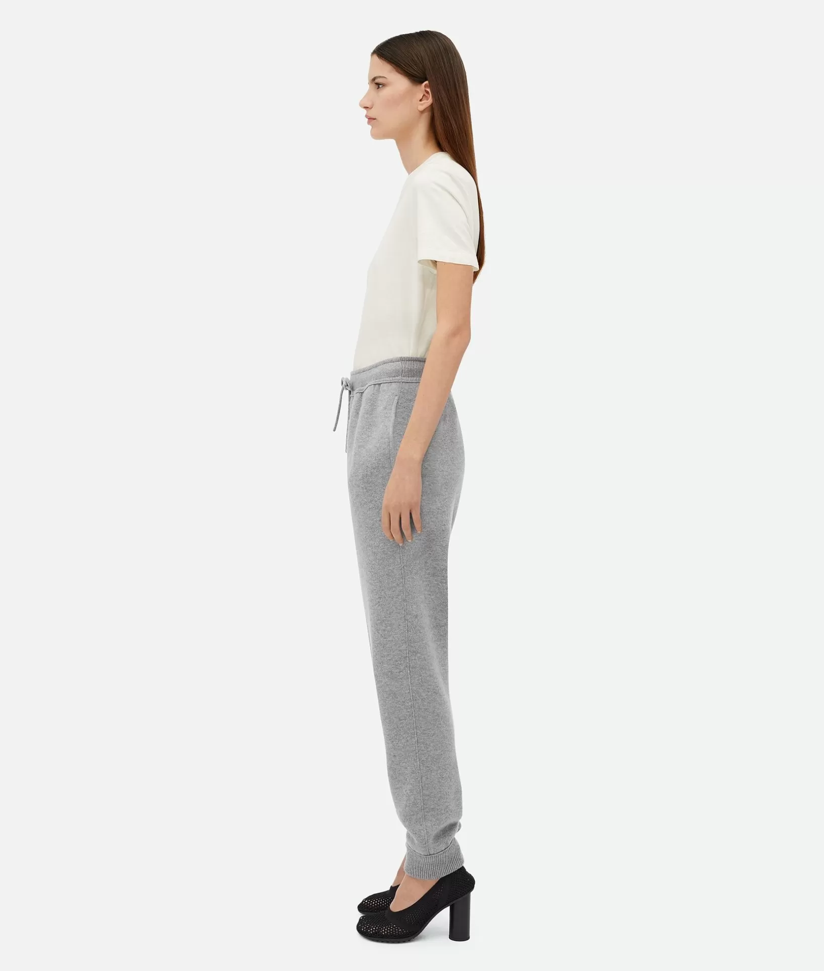 Trousers And Shorts>Bottega Veneta Cashmere Jogger Trousers Light grey melange