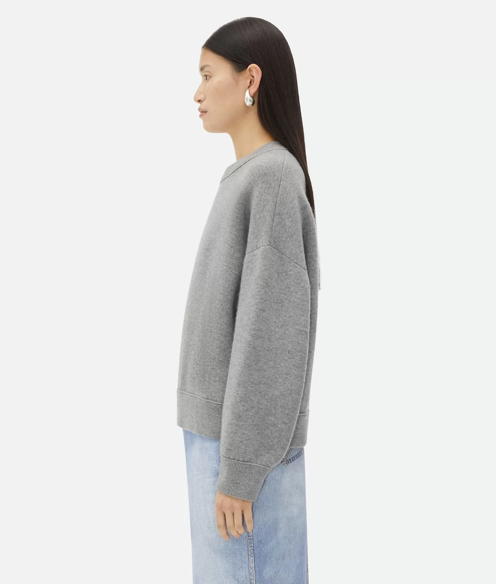 Knitwear>Bottega Veneta Cashmere Jumper Light grey melange