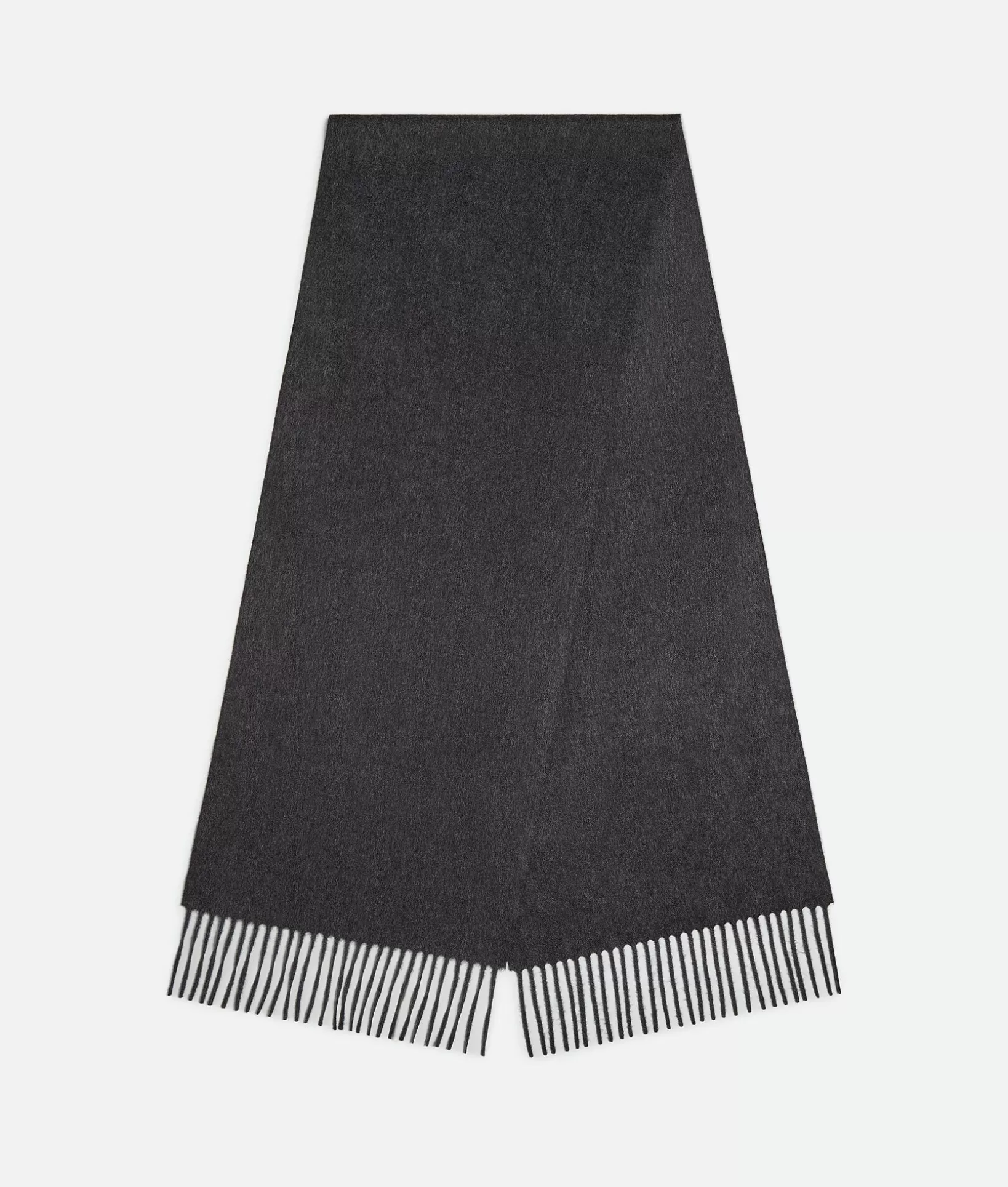 Scarves And Ties | Scarves>Bottega Veneta Cashmere Scarf With Leather Patch Charcoal melange