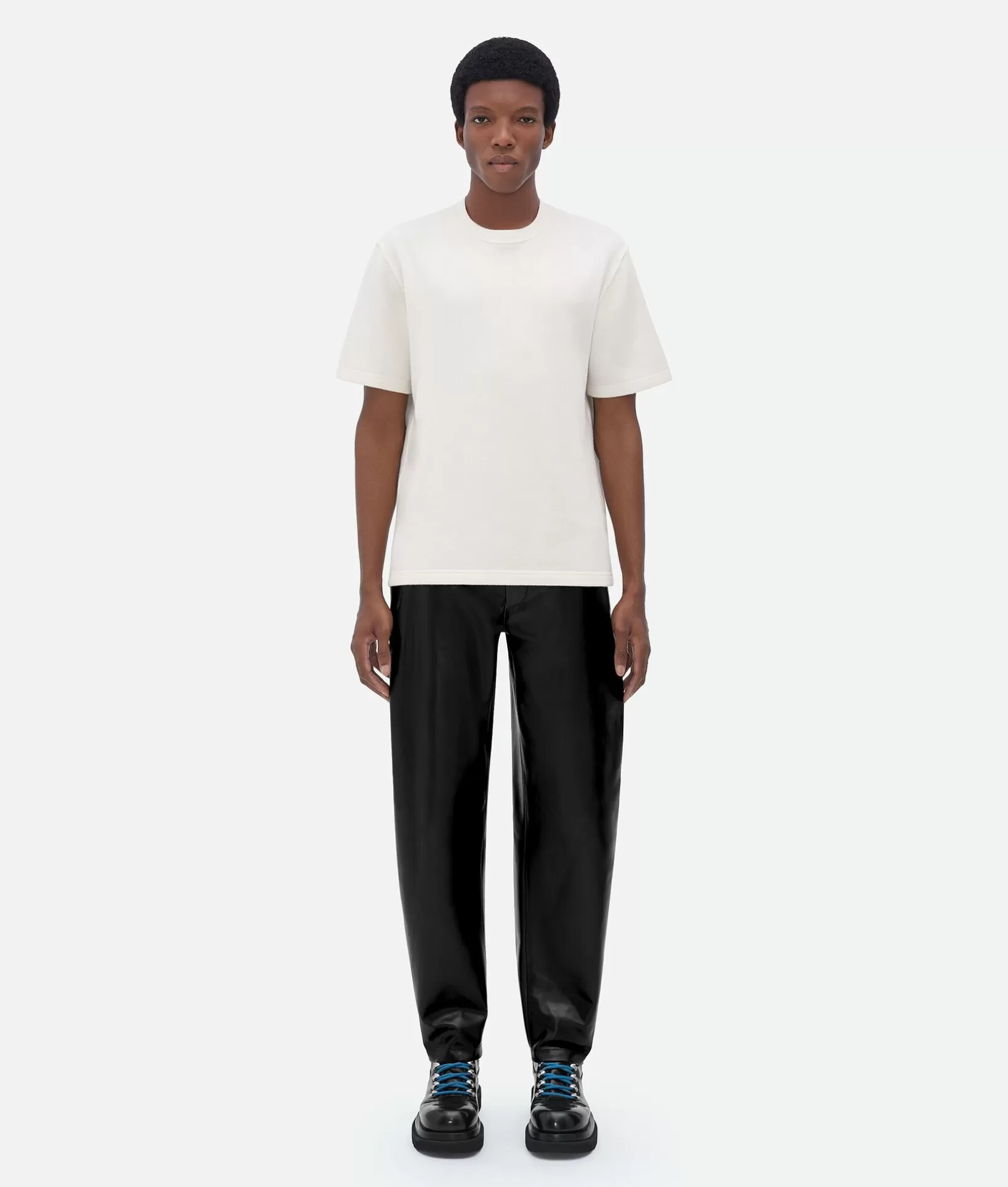 T-Shirts>Bottega Veneta Cashmere T-Shirt Chalk