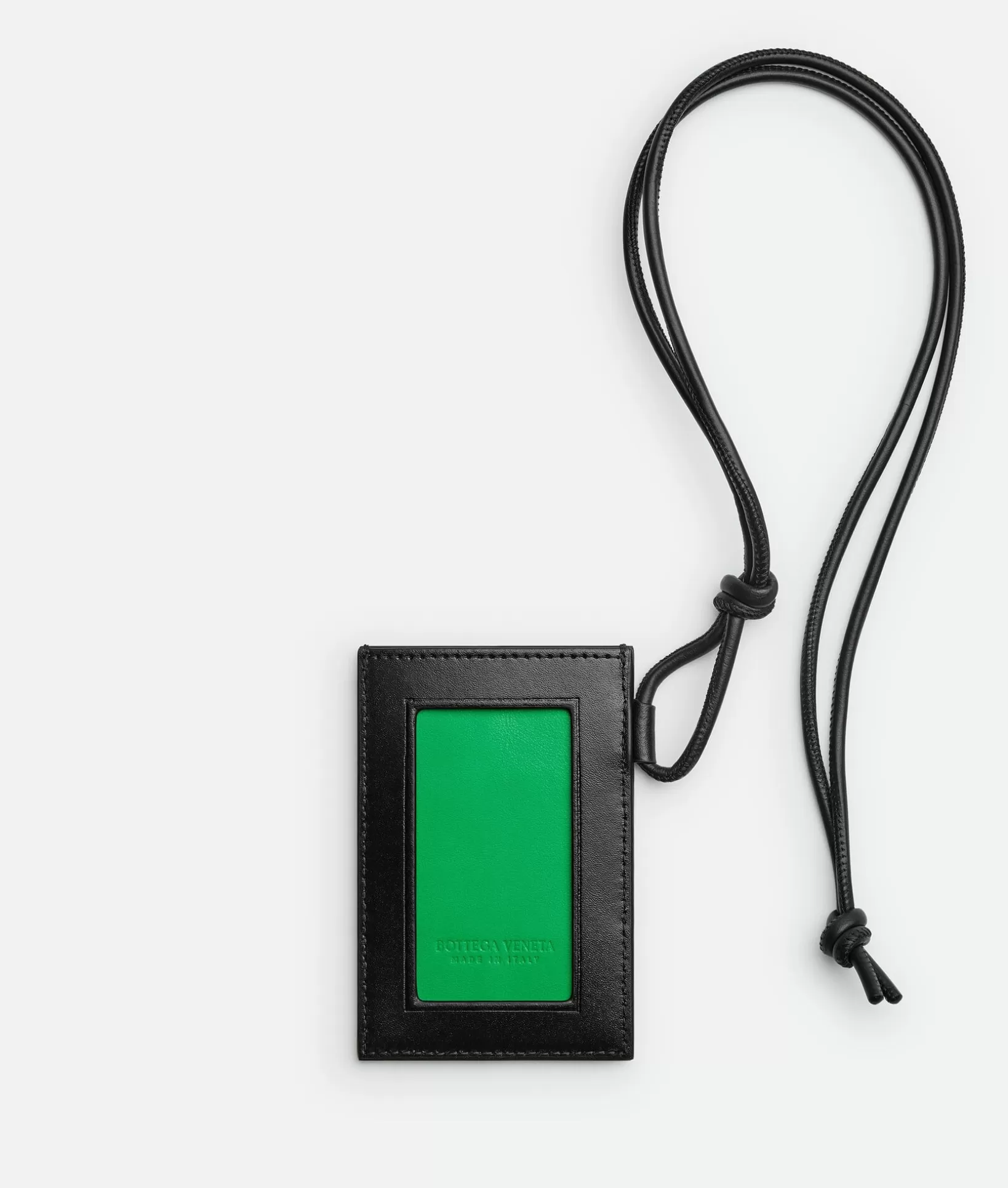 Card Cases>Bottega Veneta Cassette Badge Holder Black/parakeet