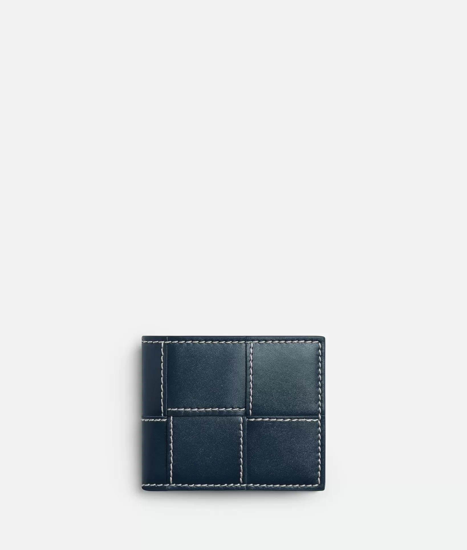 Small Wallets>Bottega Veneta Cassette Bi-Fold Wallet Deep blue/natural