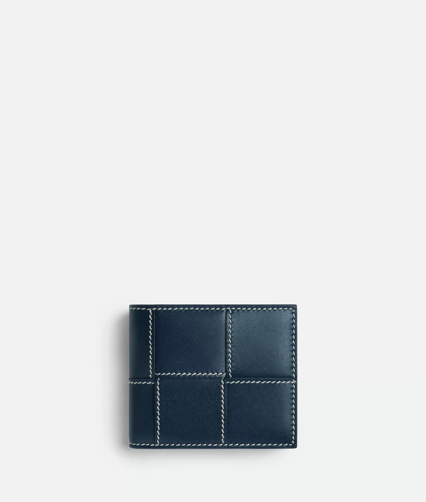 Small Wallets>Bottega Veneta Cassette Bi-Fold Wallet With Coin Purse Deep blue/natural