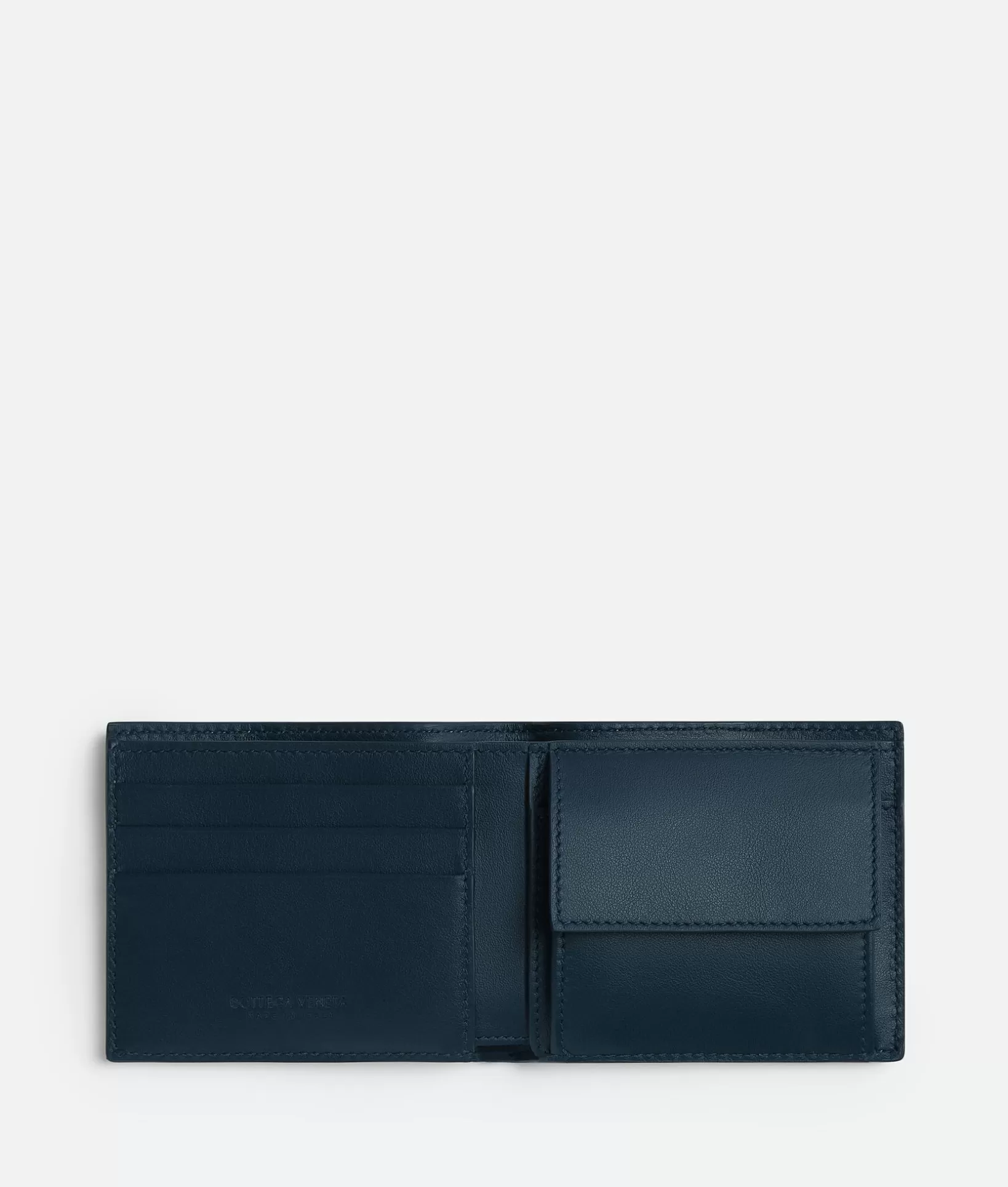 Small Wallets>Bottega Veneta Cassette Bi-Fold Wallet With Coin Purse Deep blue/natural