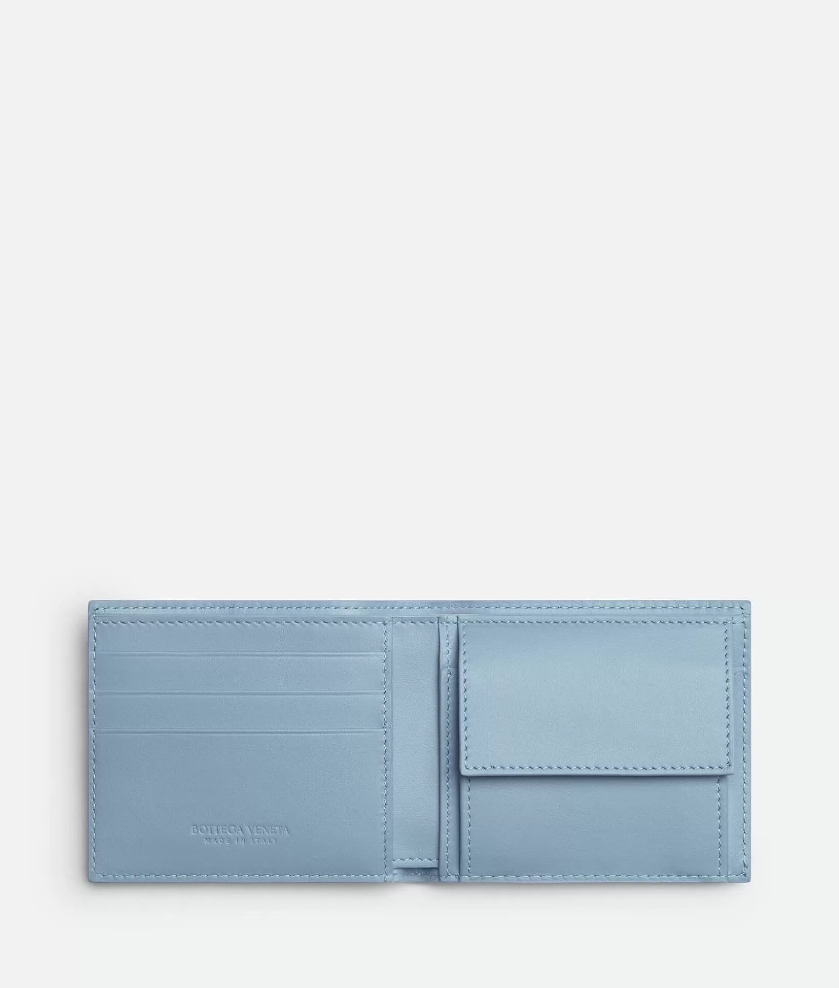 Small Wallets>Bottega Veneta Cassette Bi-Fold Wallet With Coin Purse Blue melange/ice