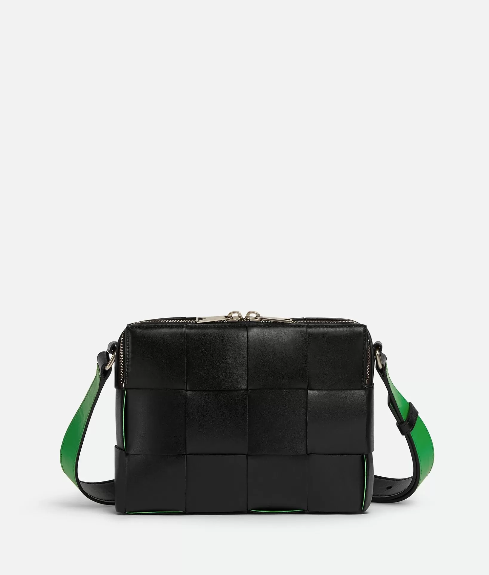 Crossbody>Bottega Veneta Cassette Camera Bag Black / Parakeet