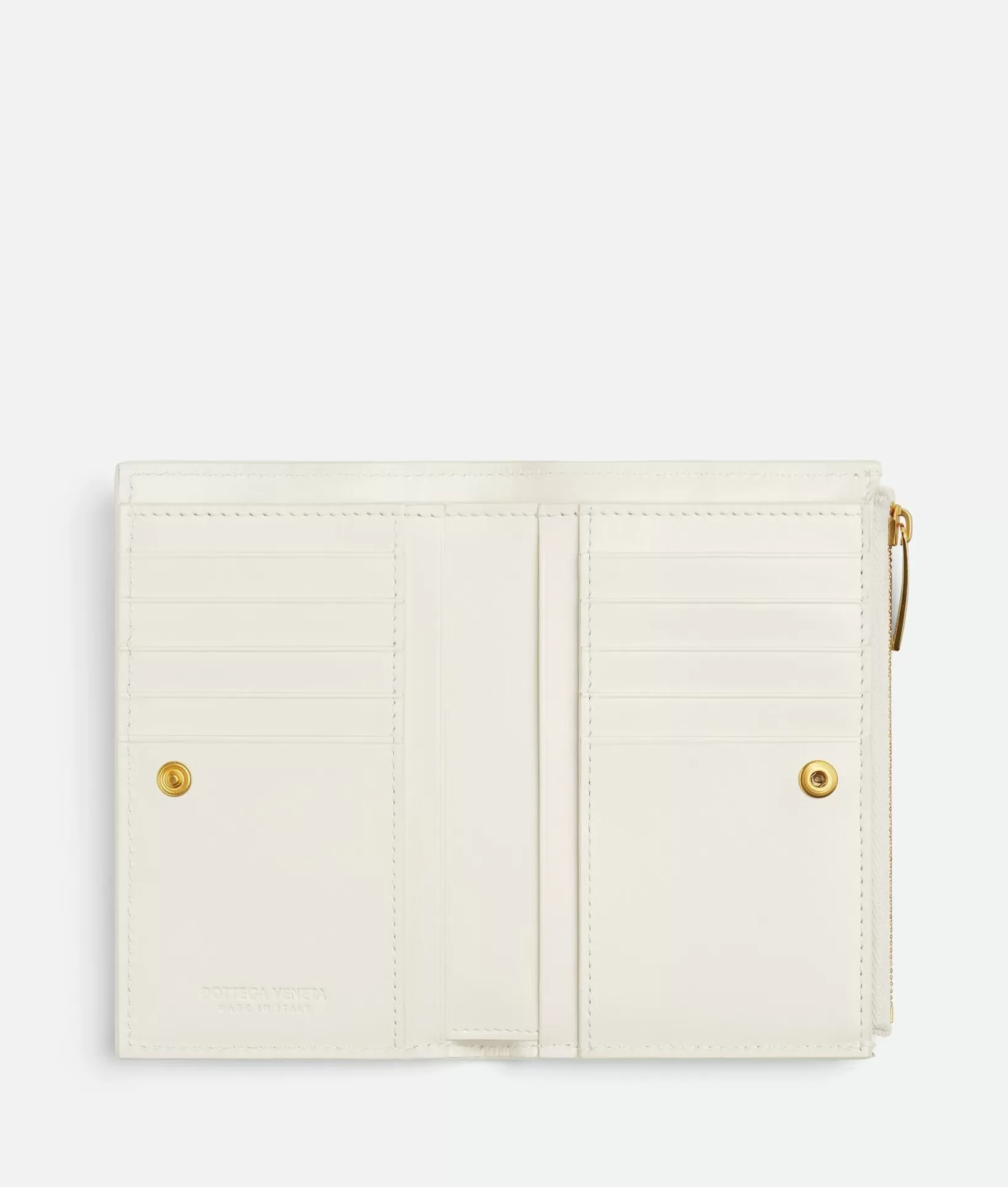 Long Wallets>Bottega Veneta Cassette Medium Bi-Fold Wallet White