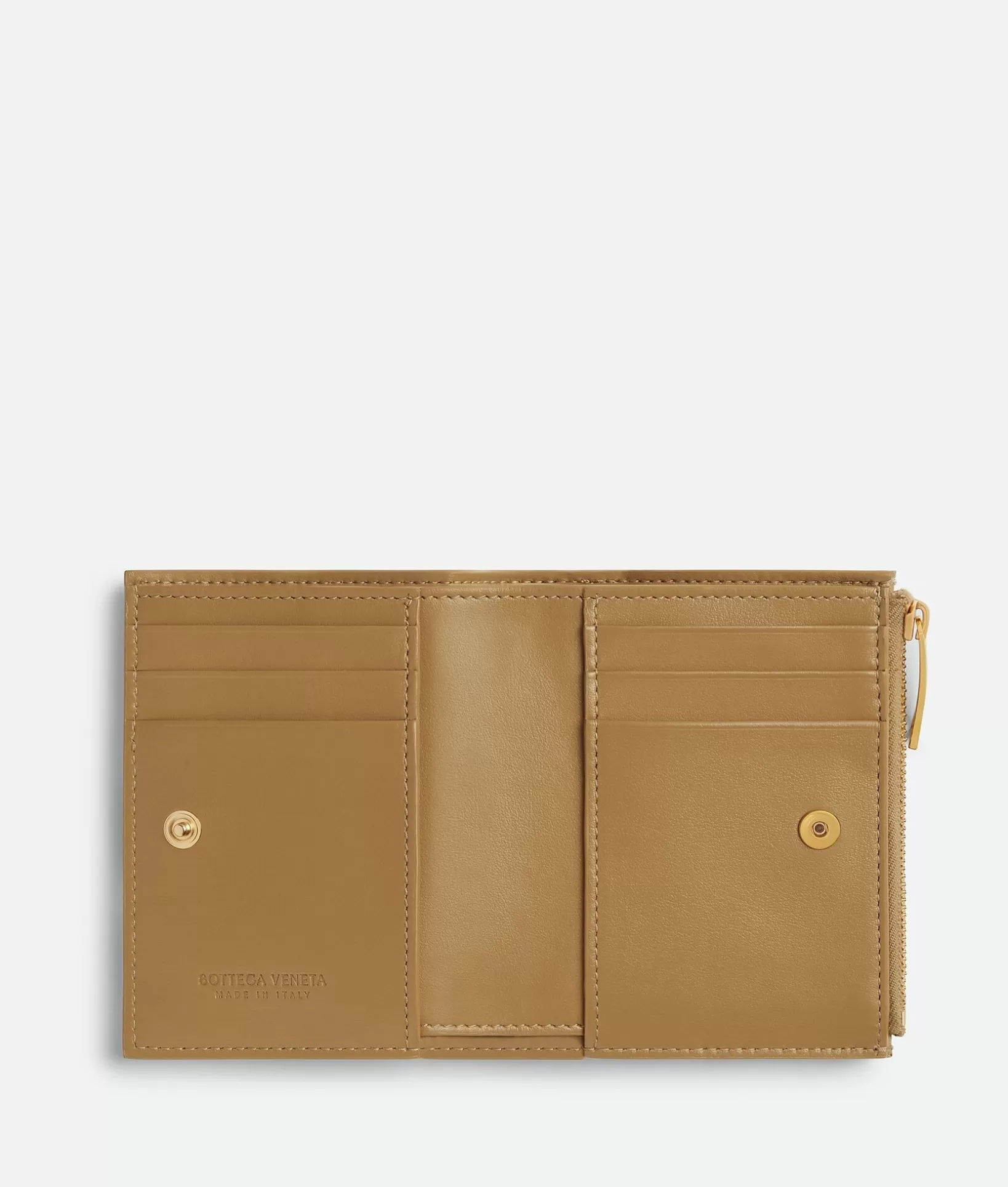 Small Wallets>Bottega Veneta Cassette Small Bi-Fold Wallet Dark praline / Sea salt