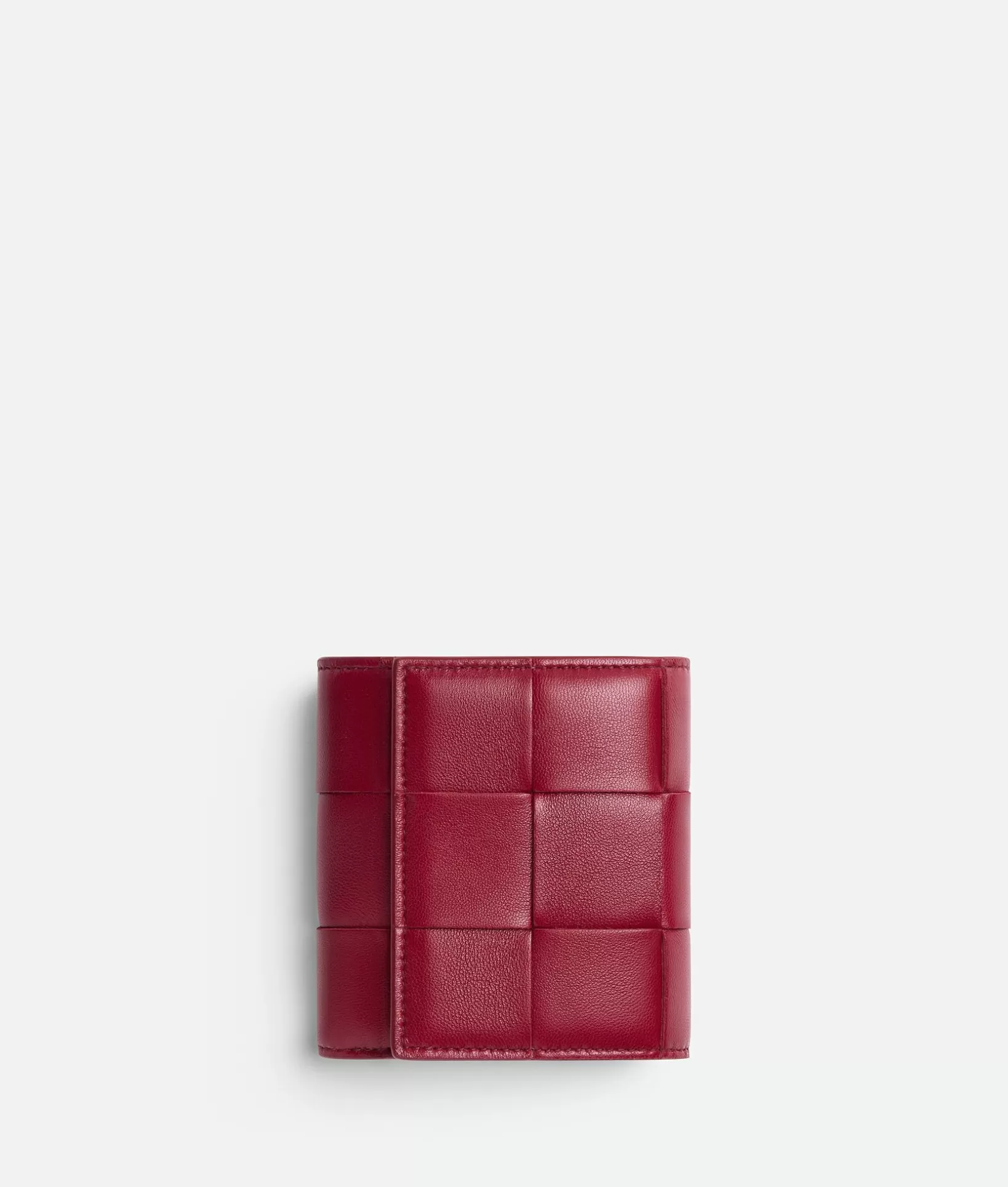 Small Wallets>Bottega Veneta Cassette Tri-Fold Wallet With Origami Coin Purse Dark red / Bliss washed