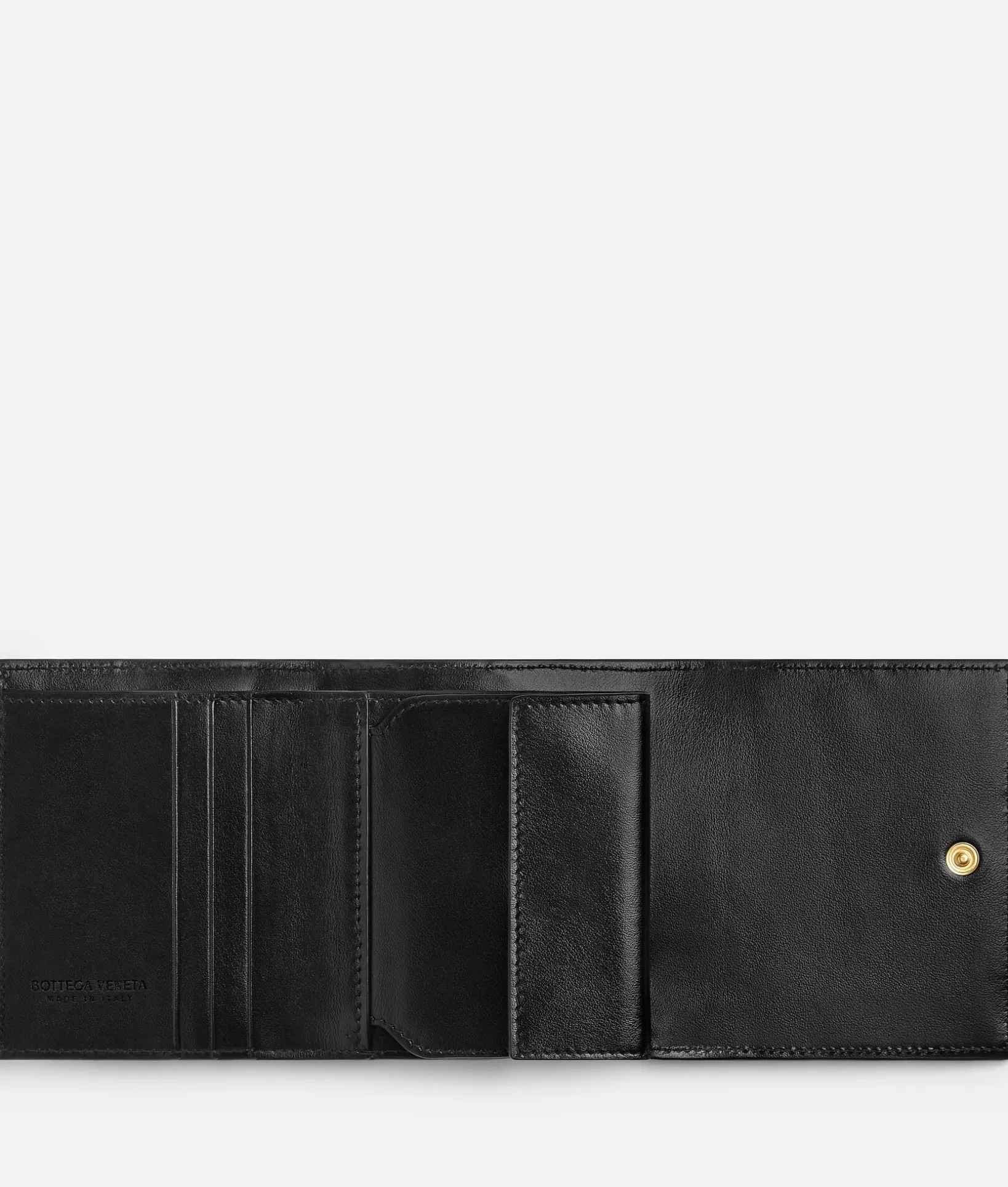 Small Wallets>Bottega Veneta Cassette Tri-Fold With Origami Coin Purse Black