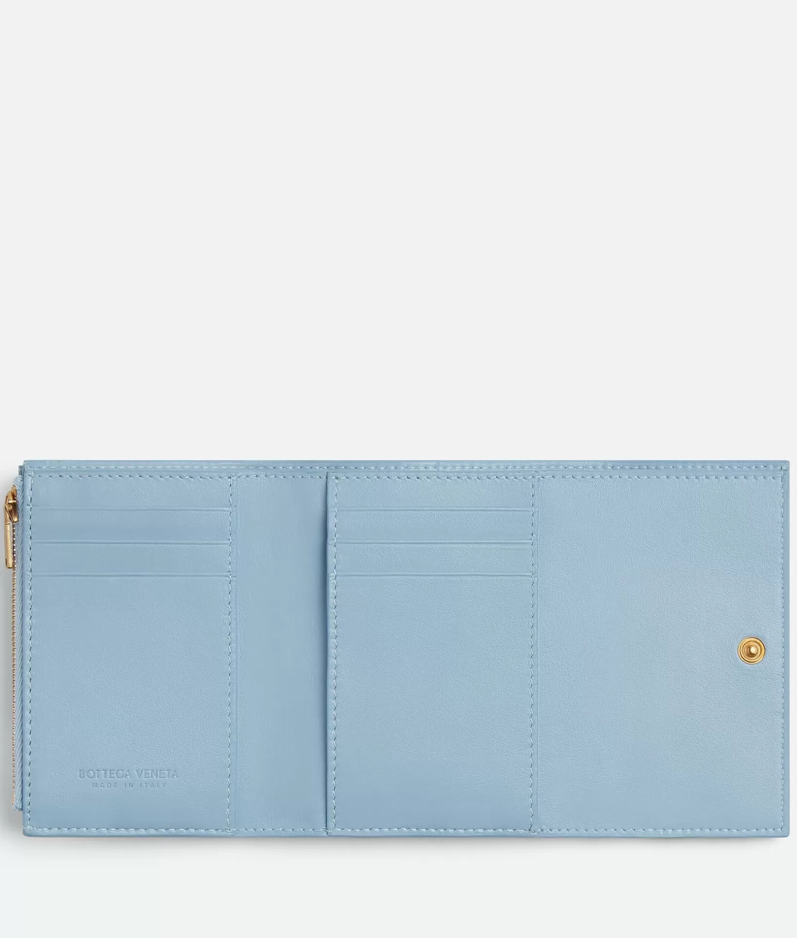 Small Wallets>Bottega Veneta Cassette Tri-Fold Zip Wallet Ice