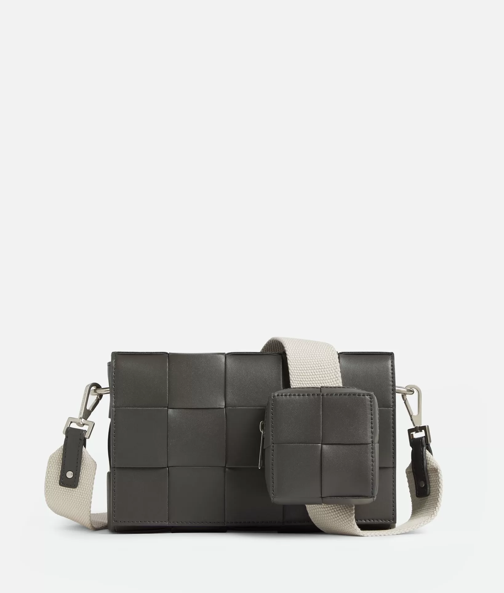 Crossbody>Bottega Veneta Cassette With Versatile Strap Light graphite/natural