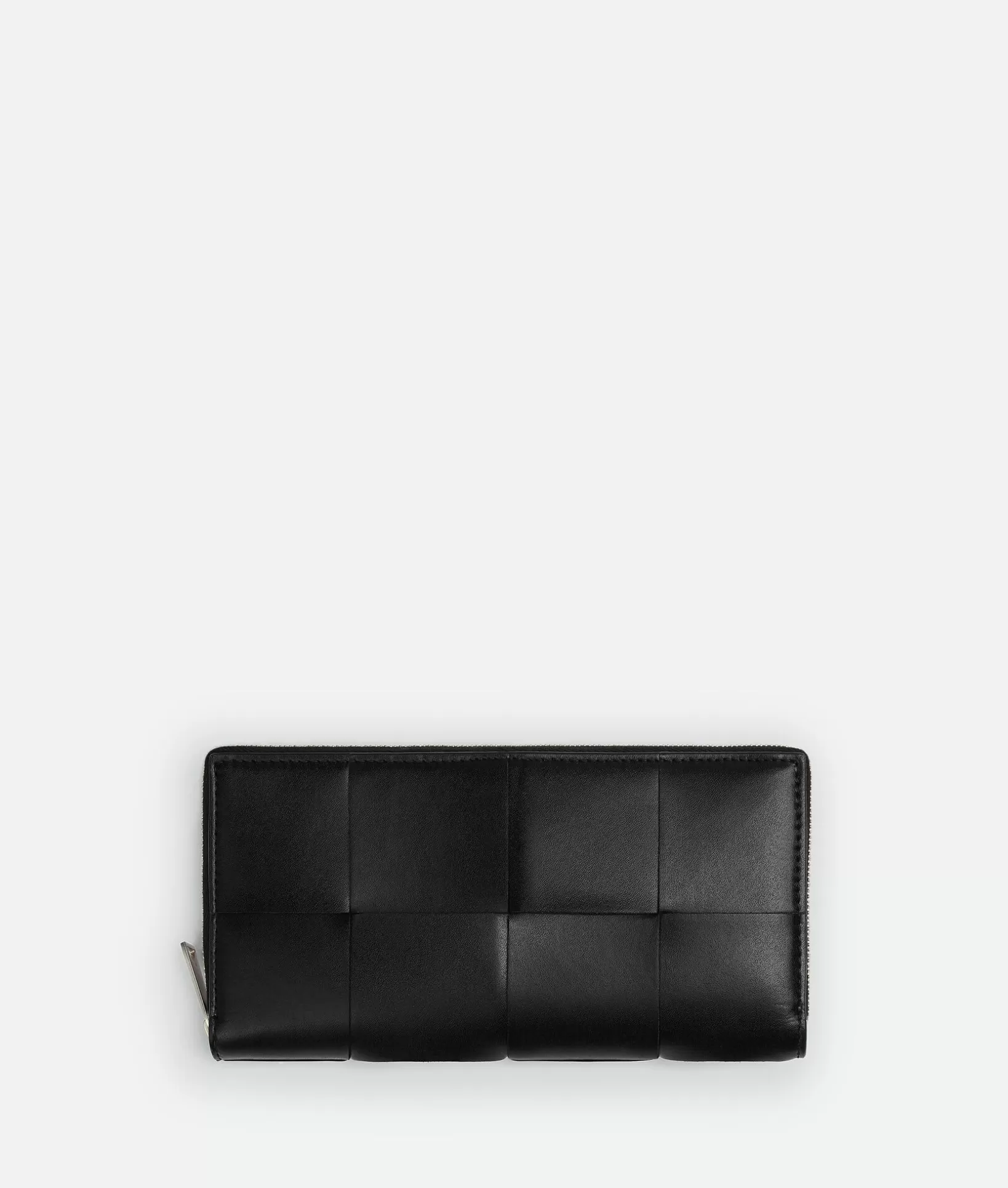 Long Wallets>Bottega Veneta Cassette Zip Around Wallet Black