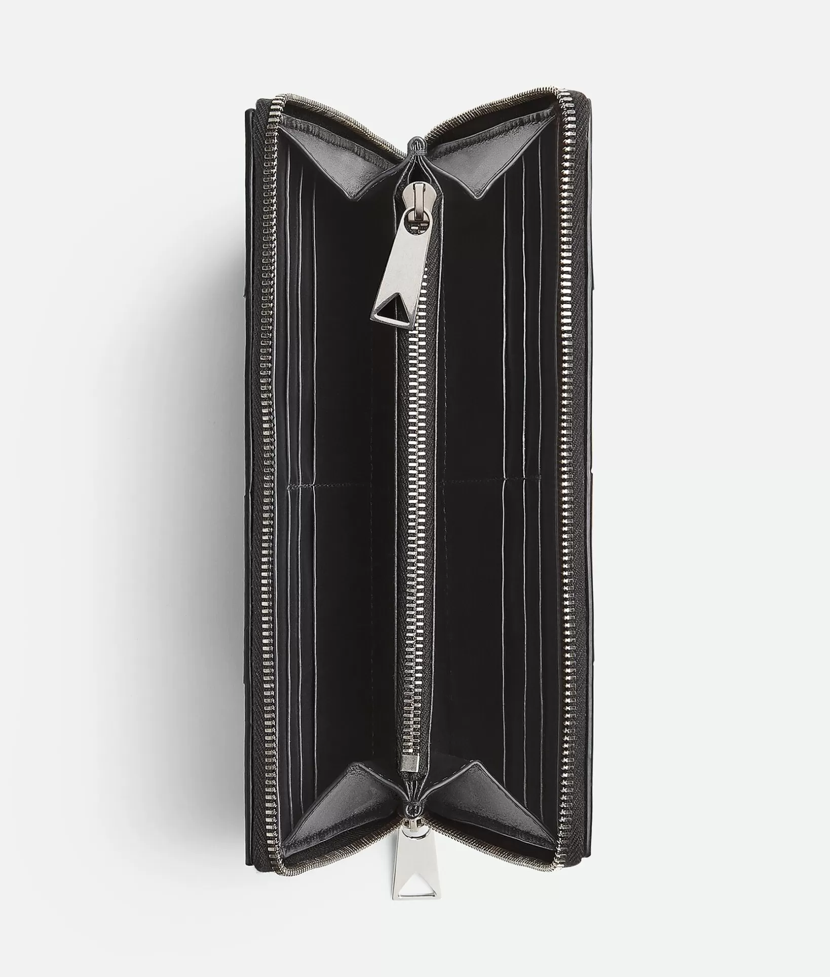 Long Wallets>Bottega Veneta Cassette Zip Around Wallet Black