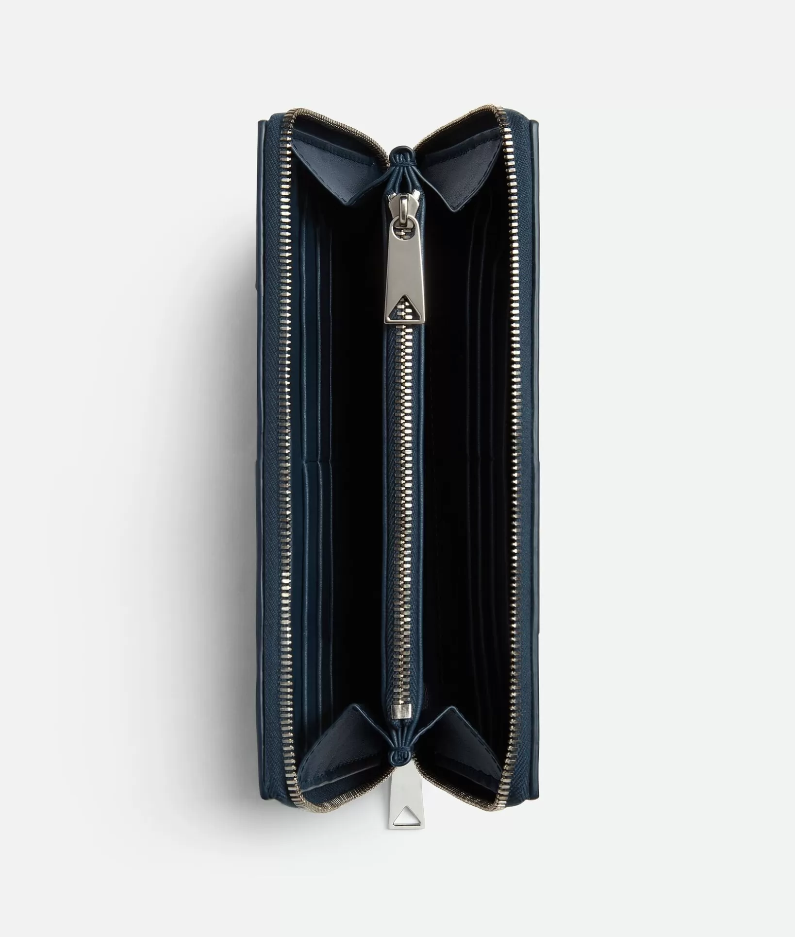 Long Wallets>Bottega Veneta Cassette Zip Around Wallet Deep blue/natural