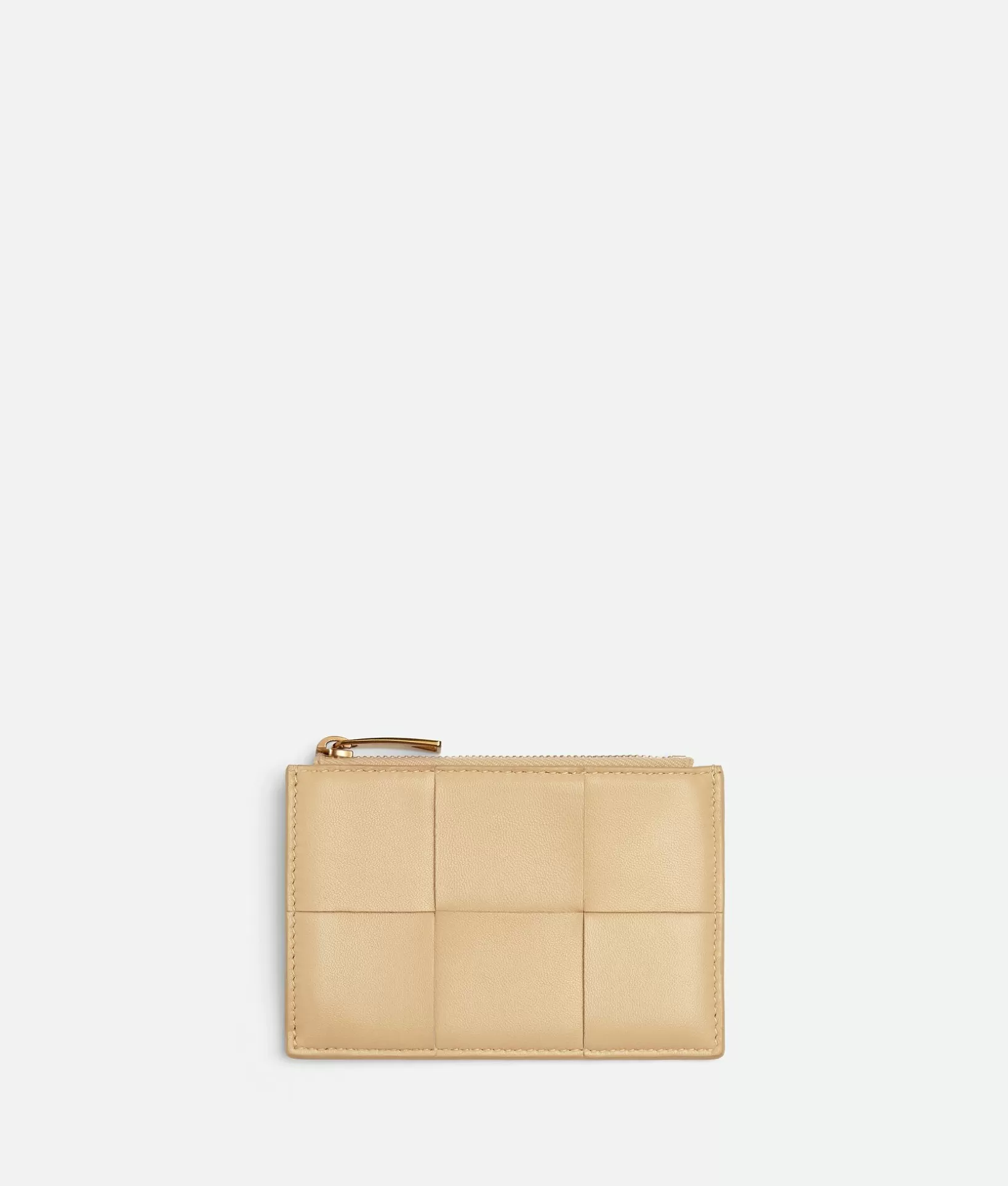 Card Cases>Bottega Veneta Cassette Zippered Card Case Porridge