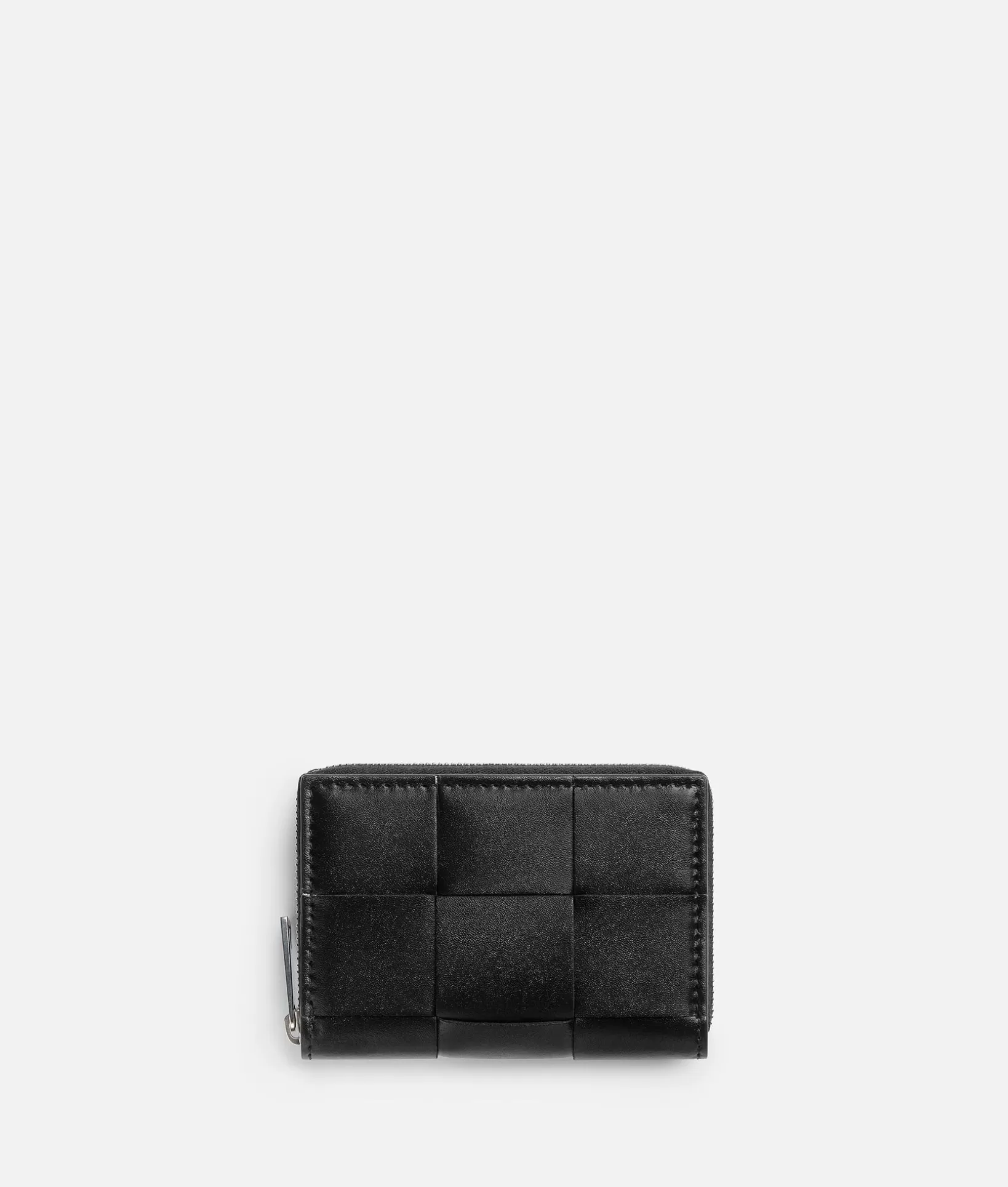 Small Wallets>Bottega Veneta Cassette Zippered Coin Purse Black/parakeet