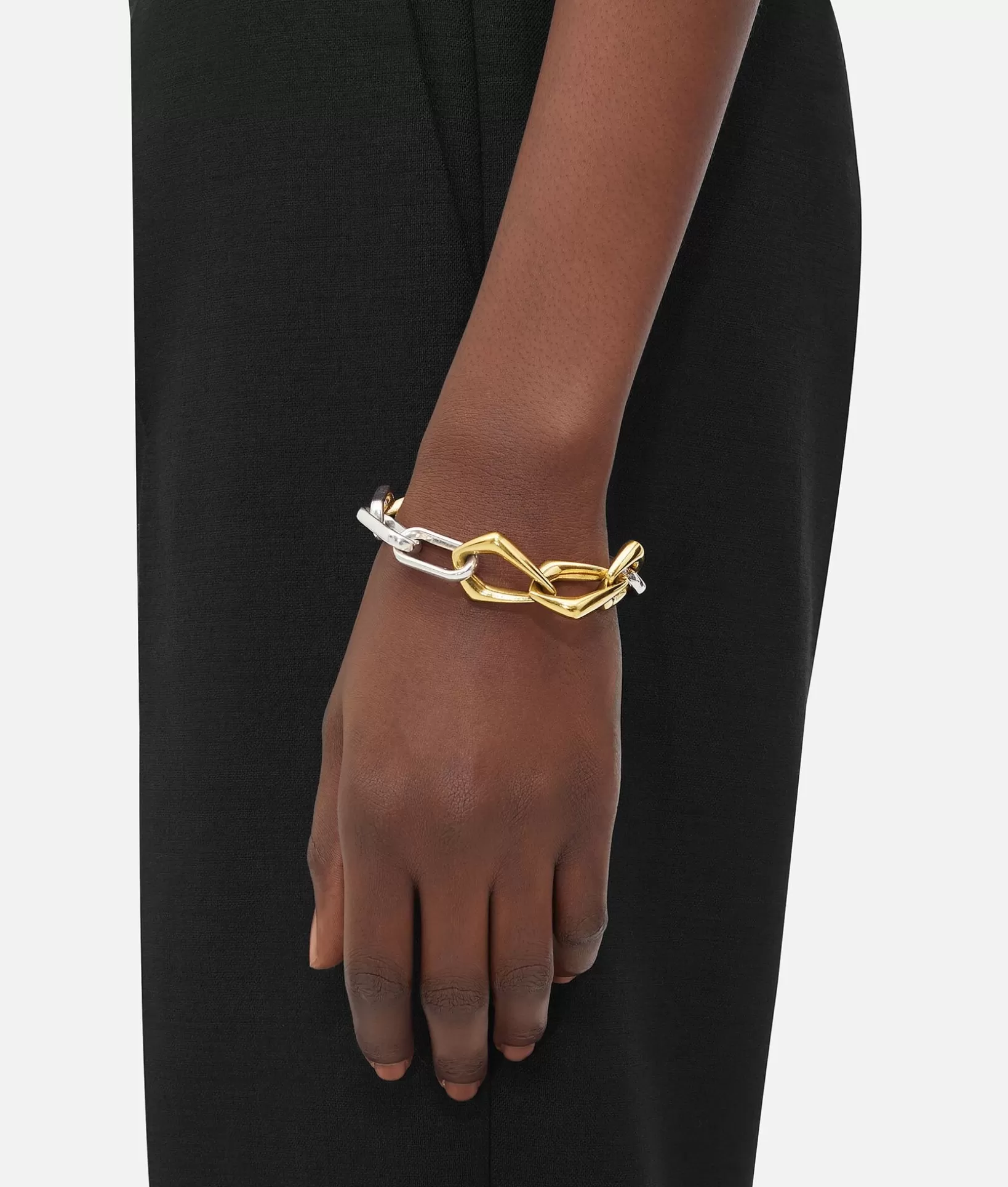 Bracelets>Bottega Veneta Chain Bracelet Silver/yellow gold