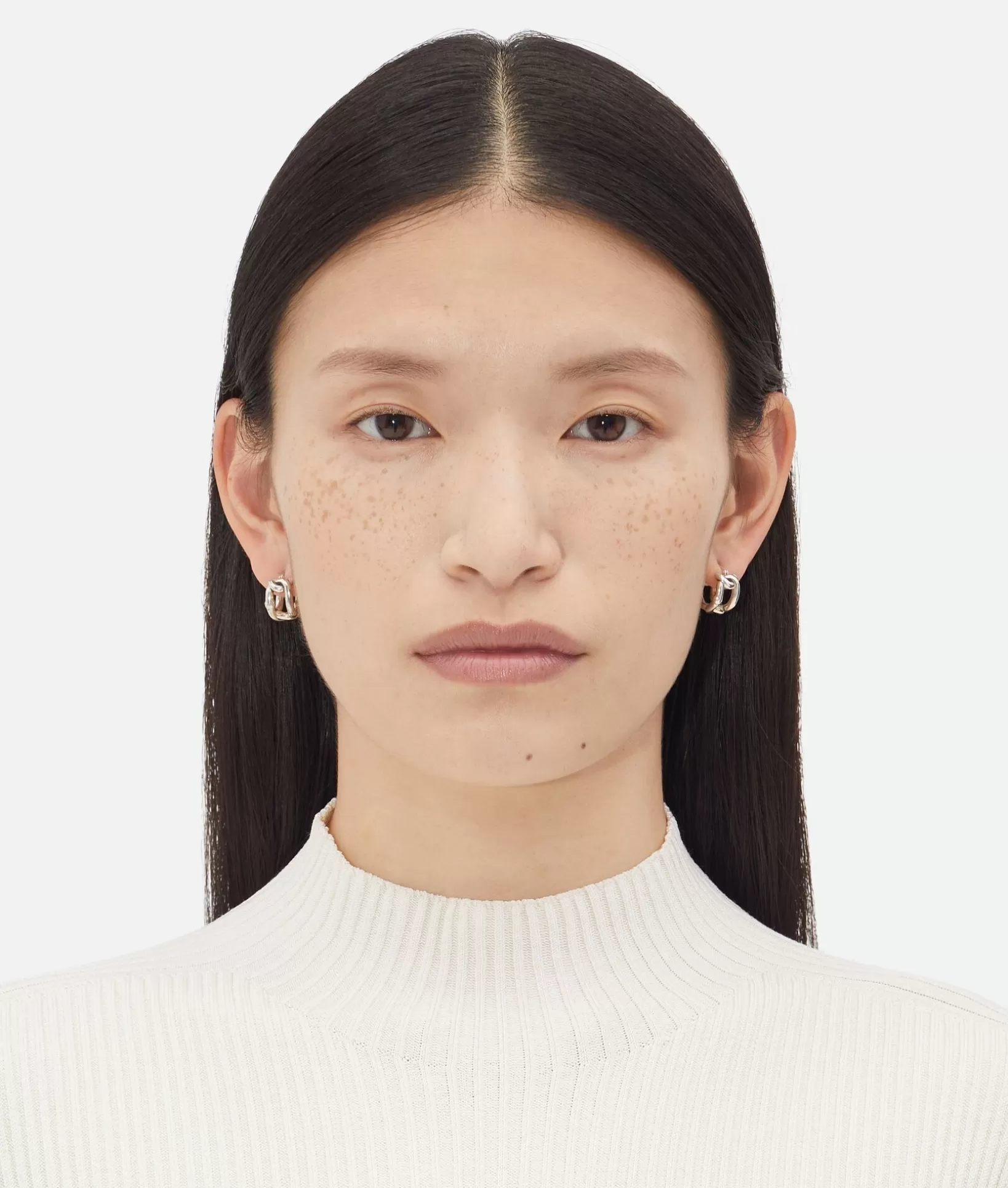 Earrings | Earrings>Bottega Veneta Chain Hoop Earrings Silver