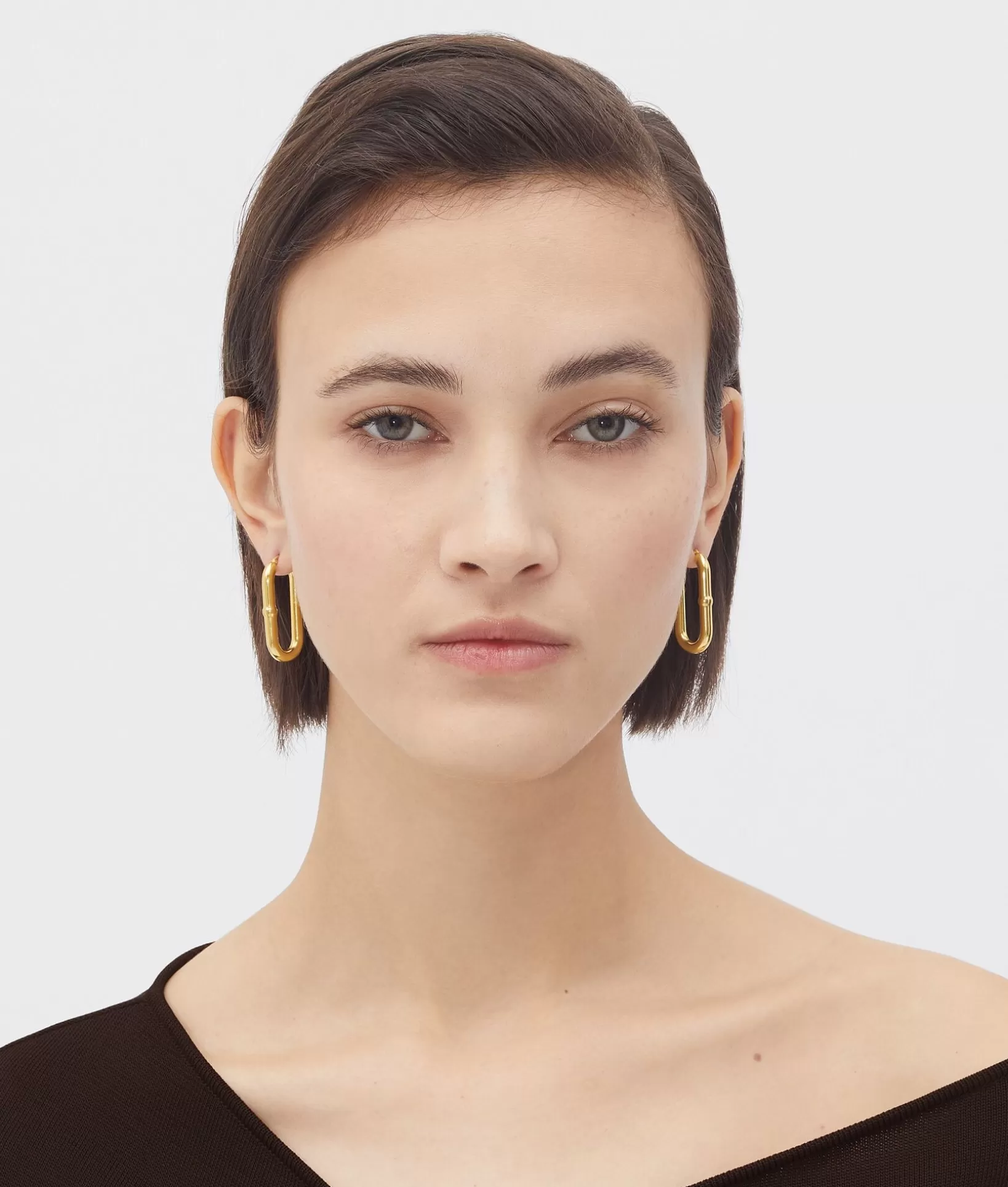 Earrings>Bottega Veneta Chain Hoop Earrings Yellow gold