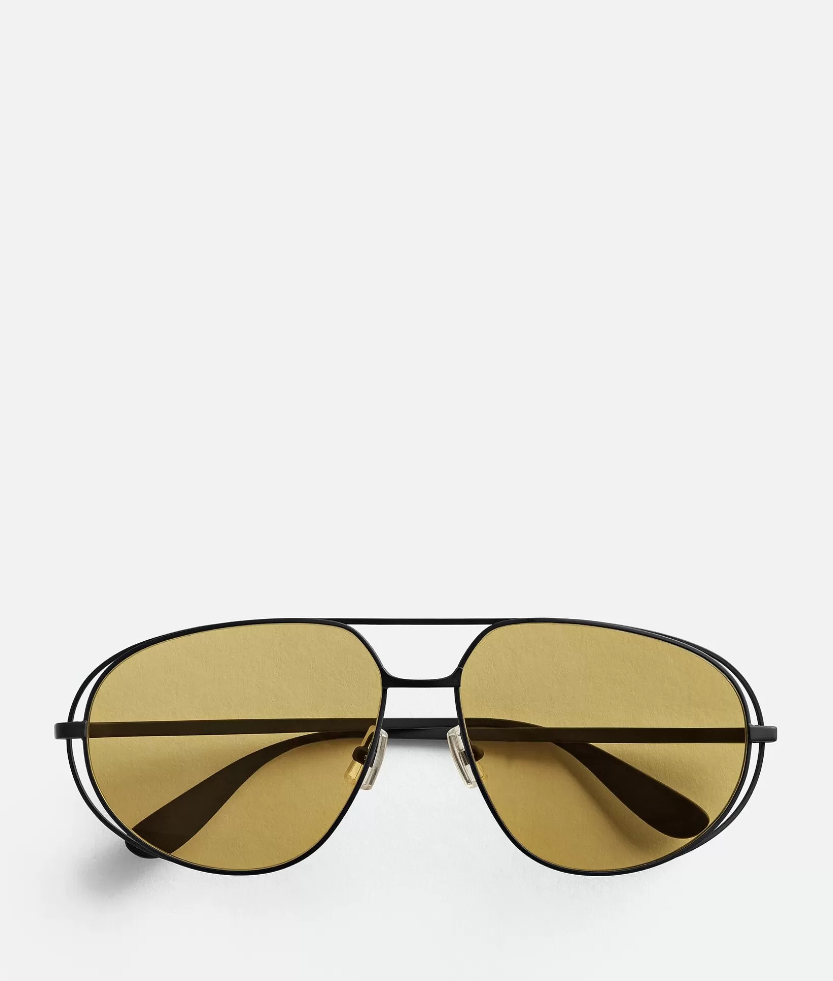 Sunglasses | Sunglasses>Bottega Veneta Classic Aviator Sunglasses Black/yellow