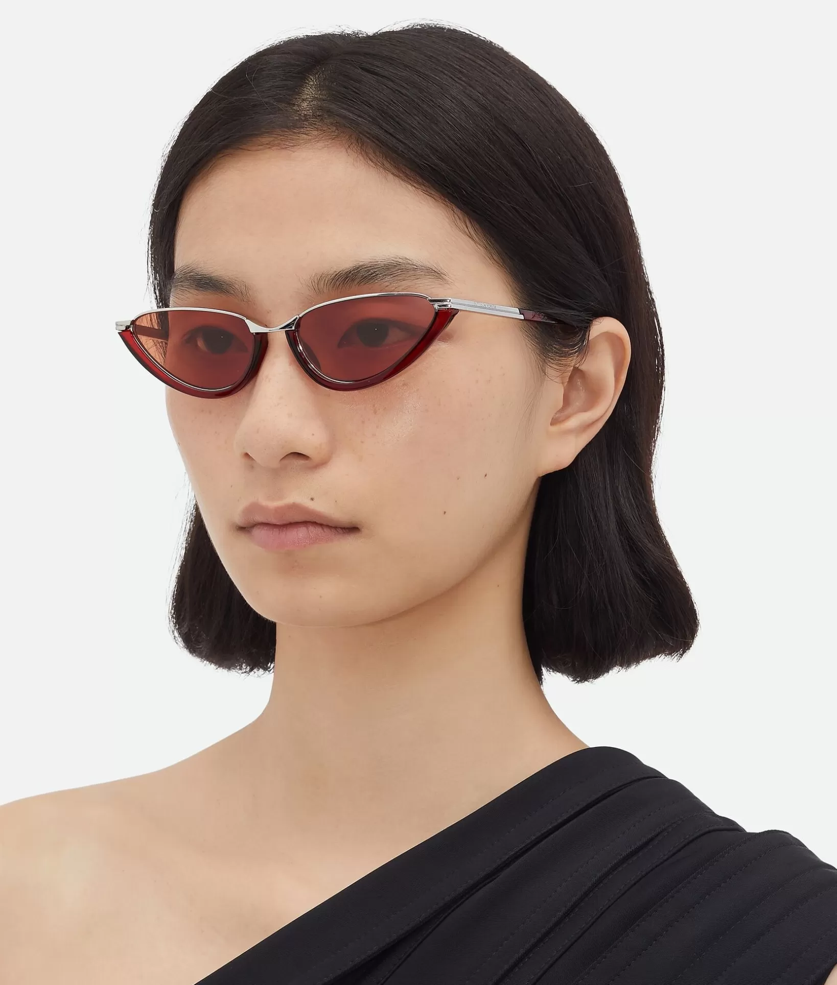 Sunglasses | Sunglasses>Bottega Veneta Classic Cat Eye Sunglasses Red/brown