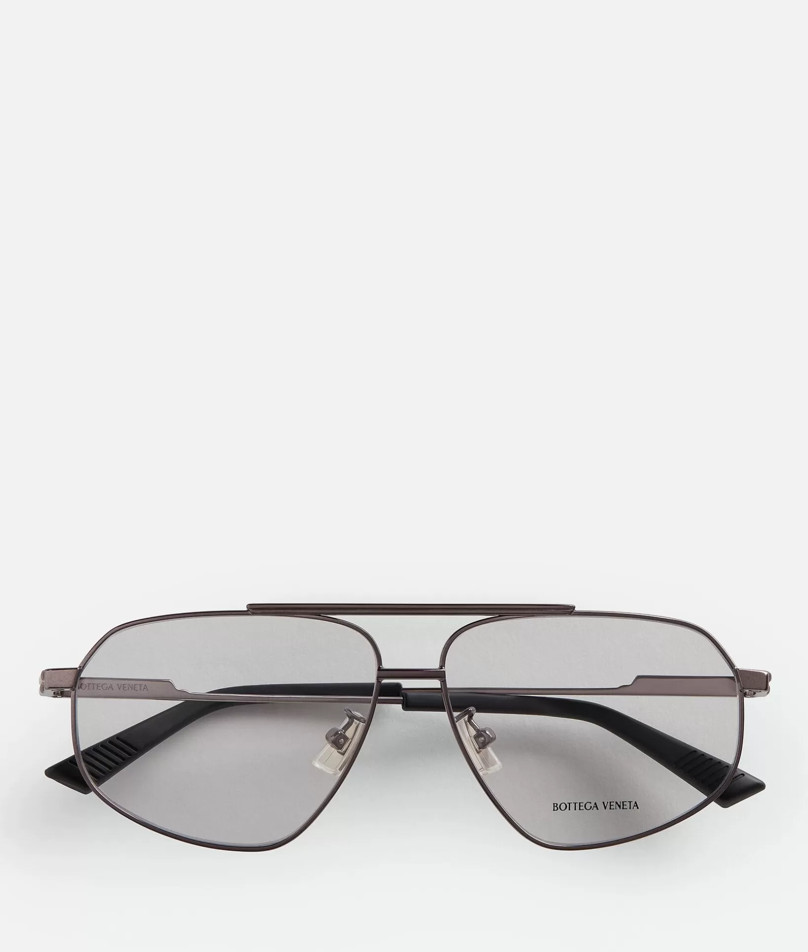 Opticals | Opticals>Bottega Veneta Classic Metal Aviator Eyeglasses Ruthenium/transparent