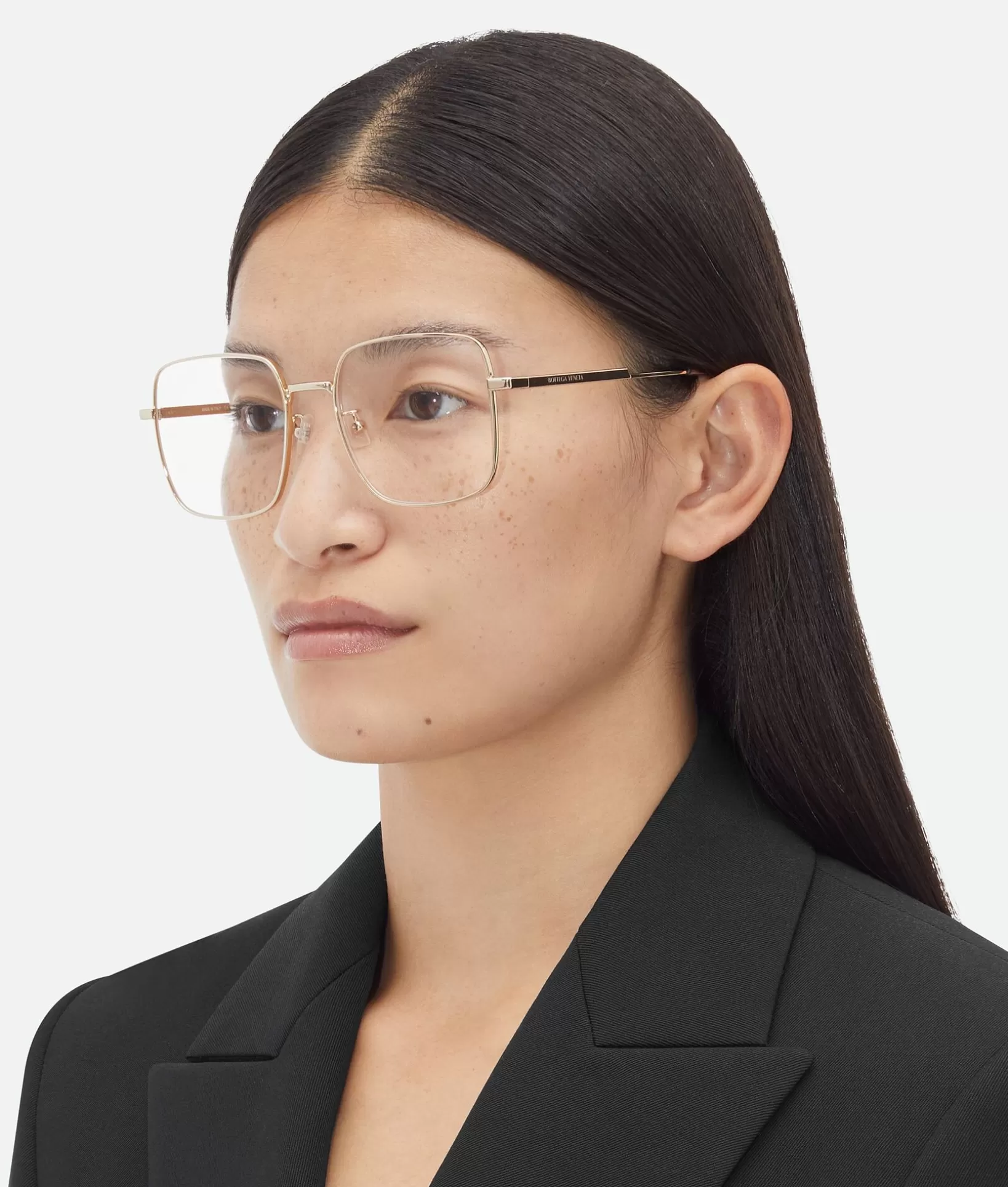 Opticals | Opticals>Bottega Veneta Classic Metal Square Eyeglasses Gold/transparent